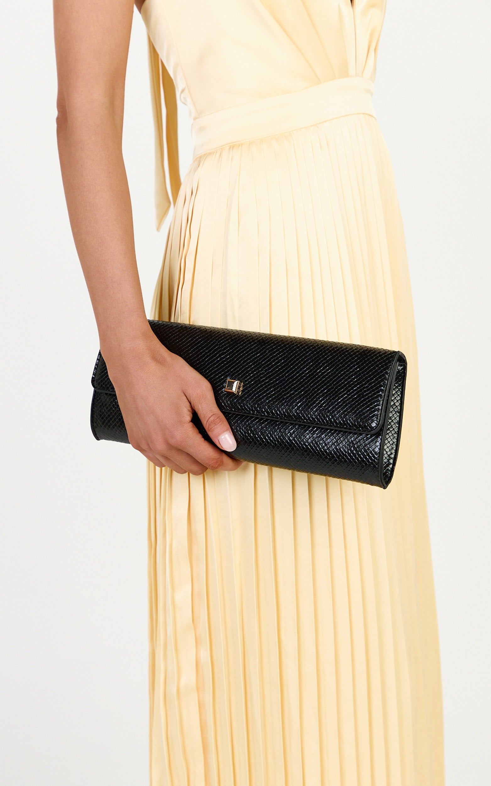 Maddison Clutch Çanta - Siyah Dokulu