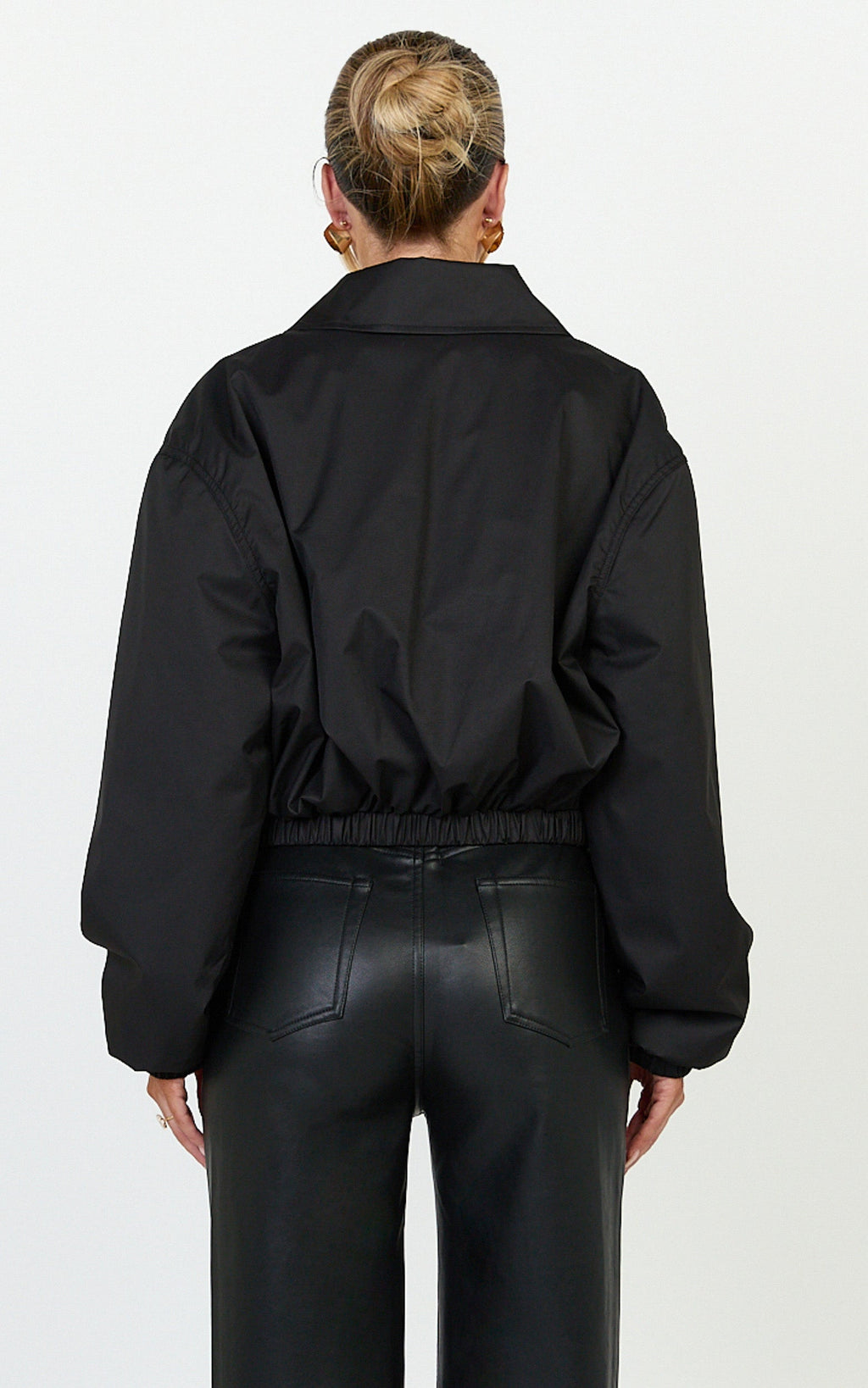 Peterson Ceket - Siyah Crop Bomber Ceket
