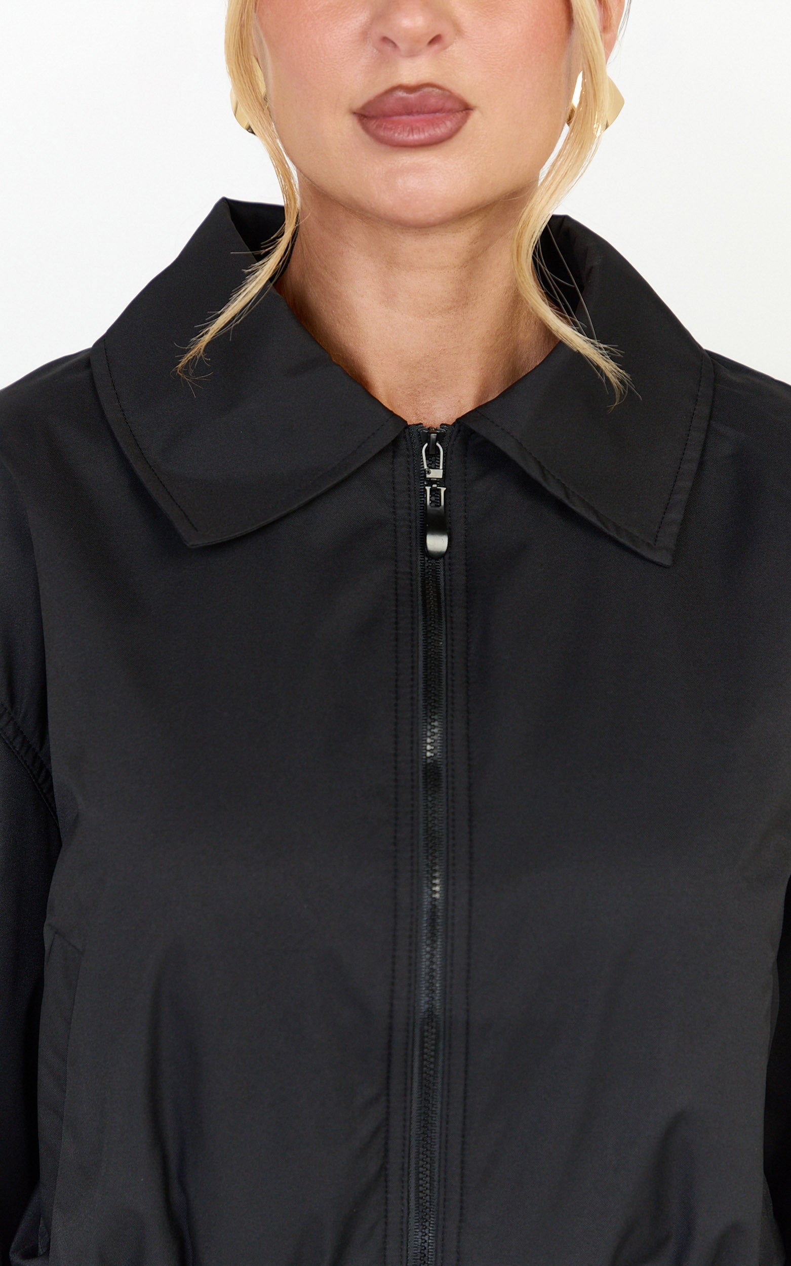 Peterson Ceket - Siyah Crop Bomber Ceket