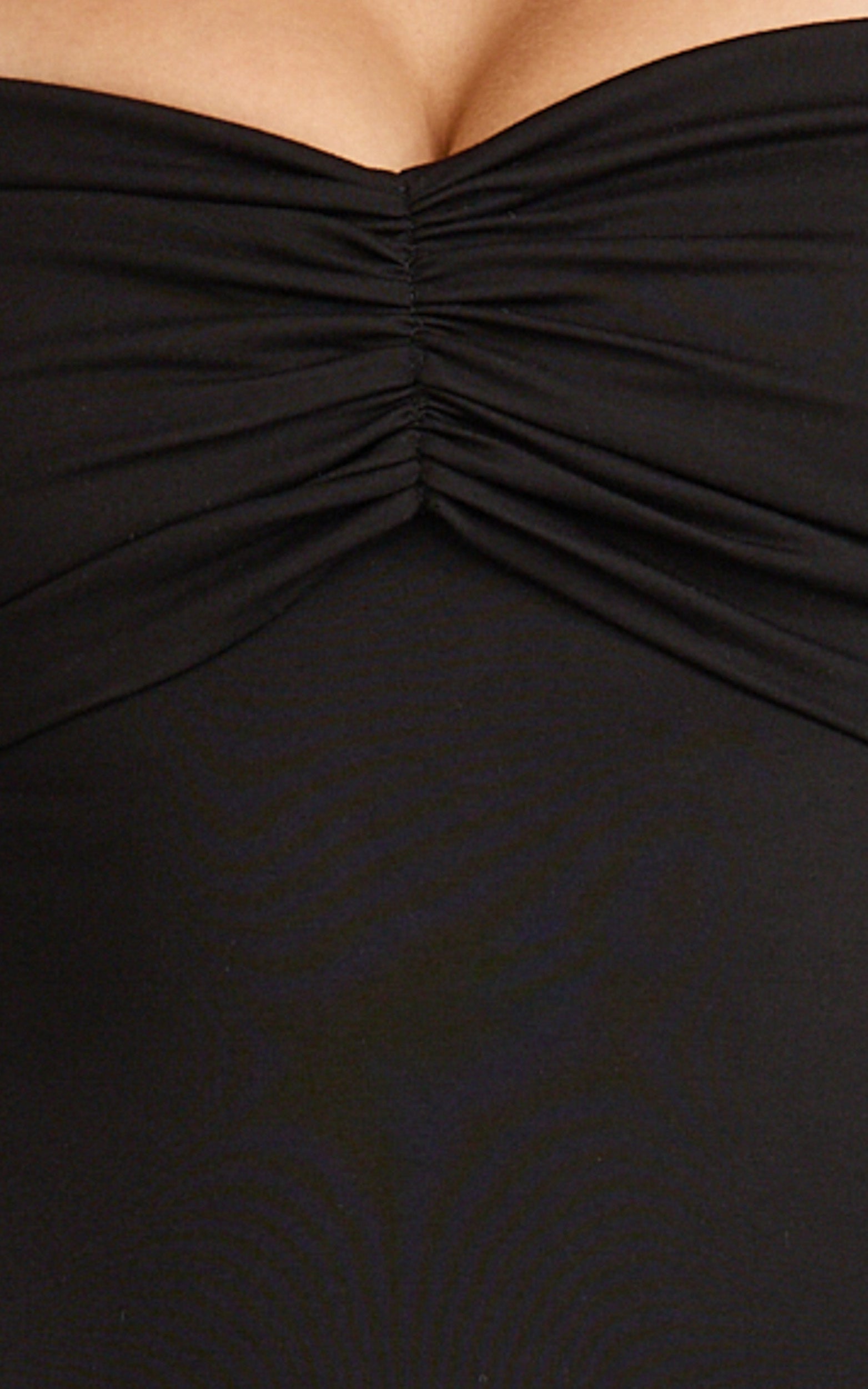 Rani Maxi Elbise - Siyah Omuzları Açık Uzun Kollu Bodycon Elbise