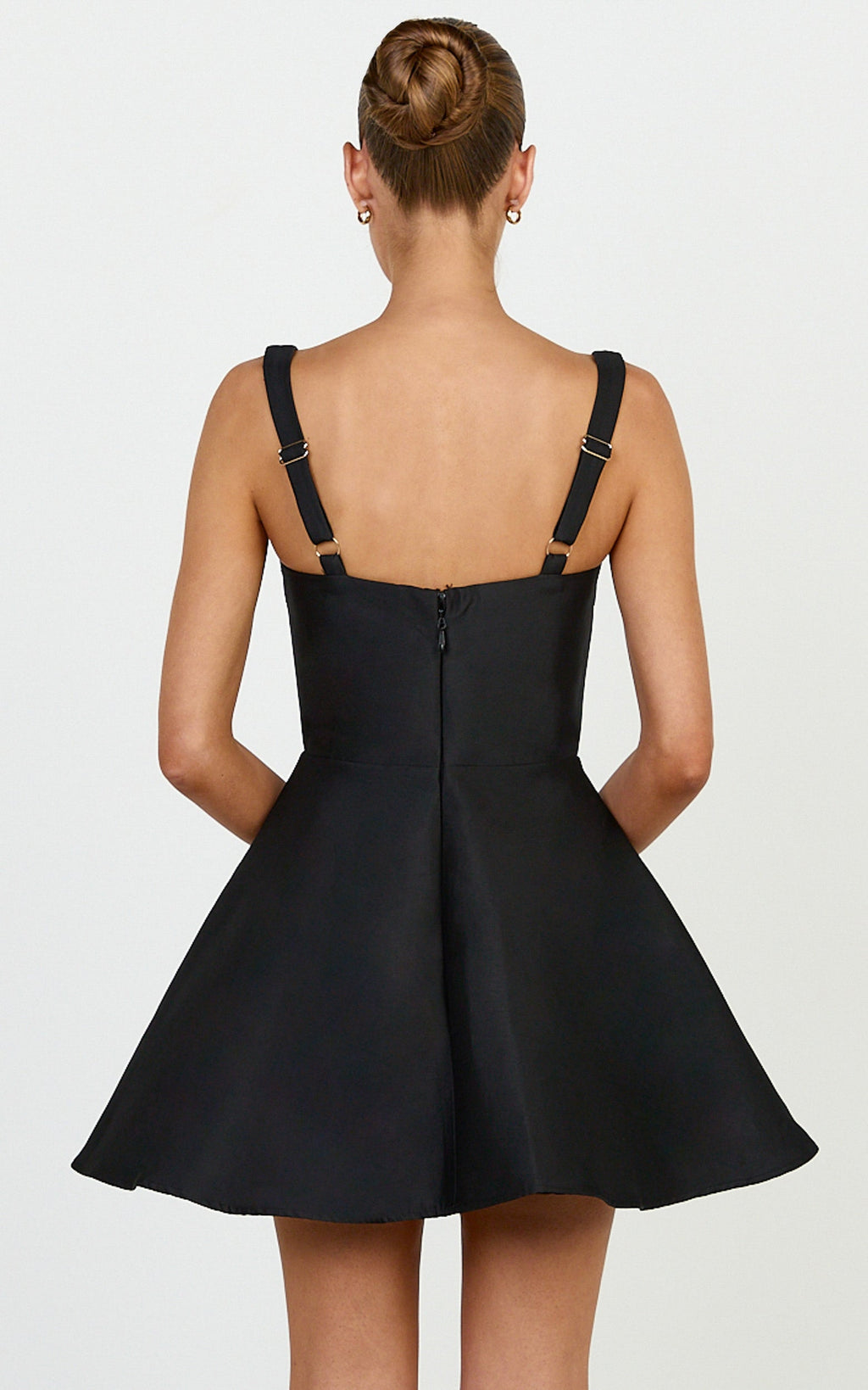 Talia Mini Elbise - Siyah U Yaka Fit & Flare Elbise
