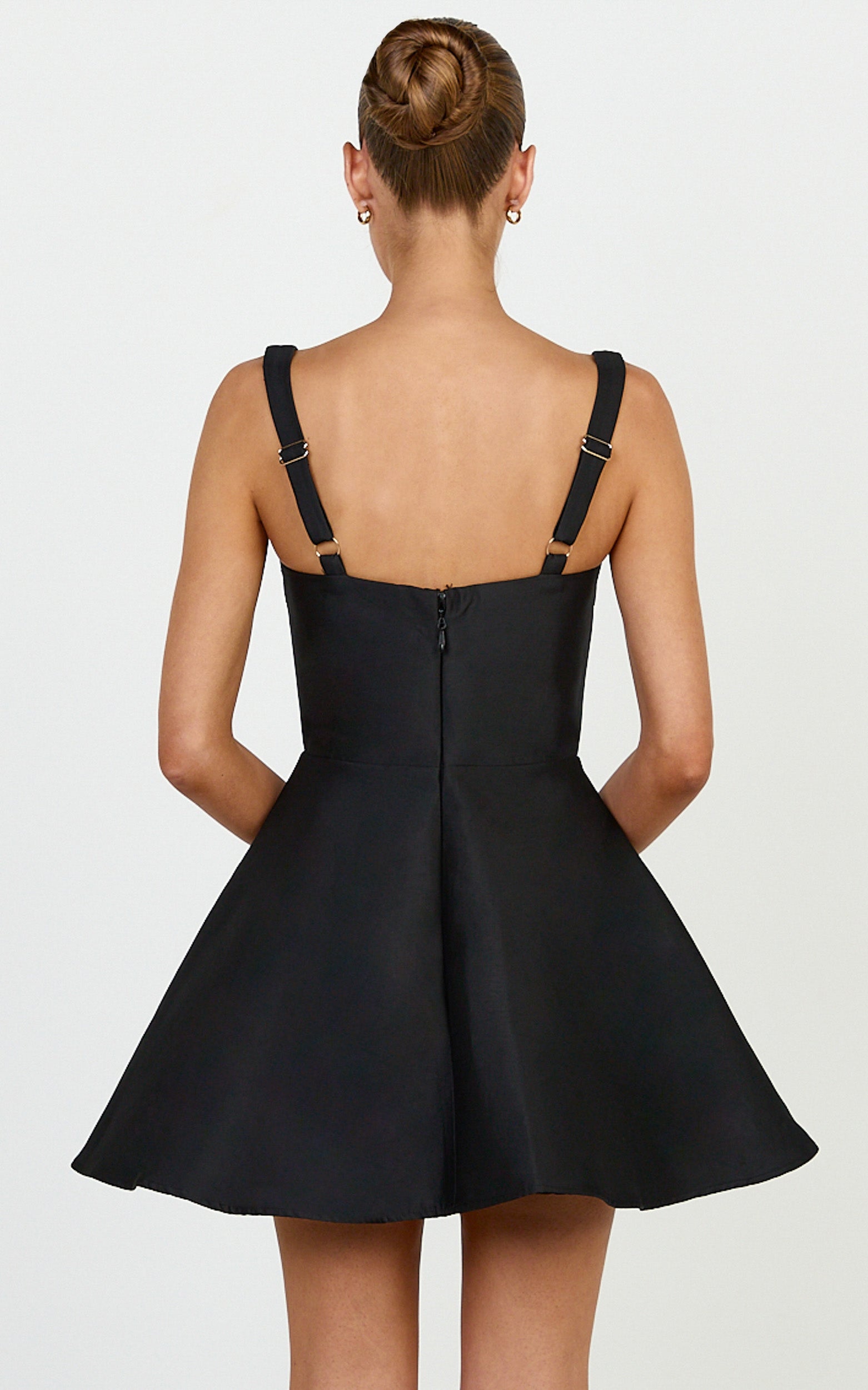 Talia Mini Elbise - Siyah U Yaka Fit & Flare Elbise
