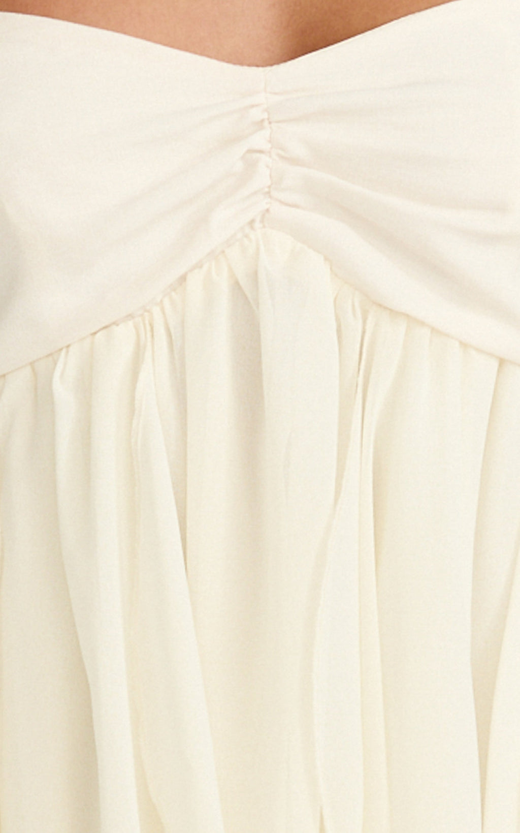 Juliette Mini Elbise - Fırfırlı Fit & Flare Elbise - Krem