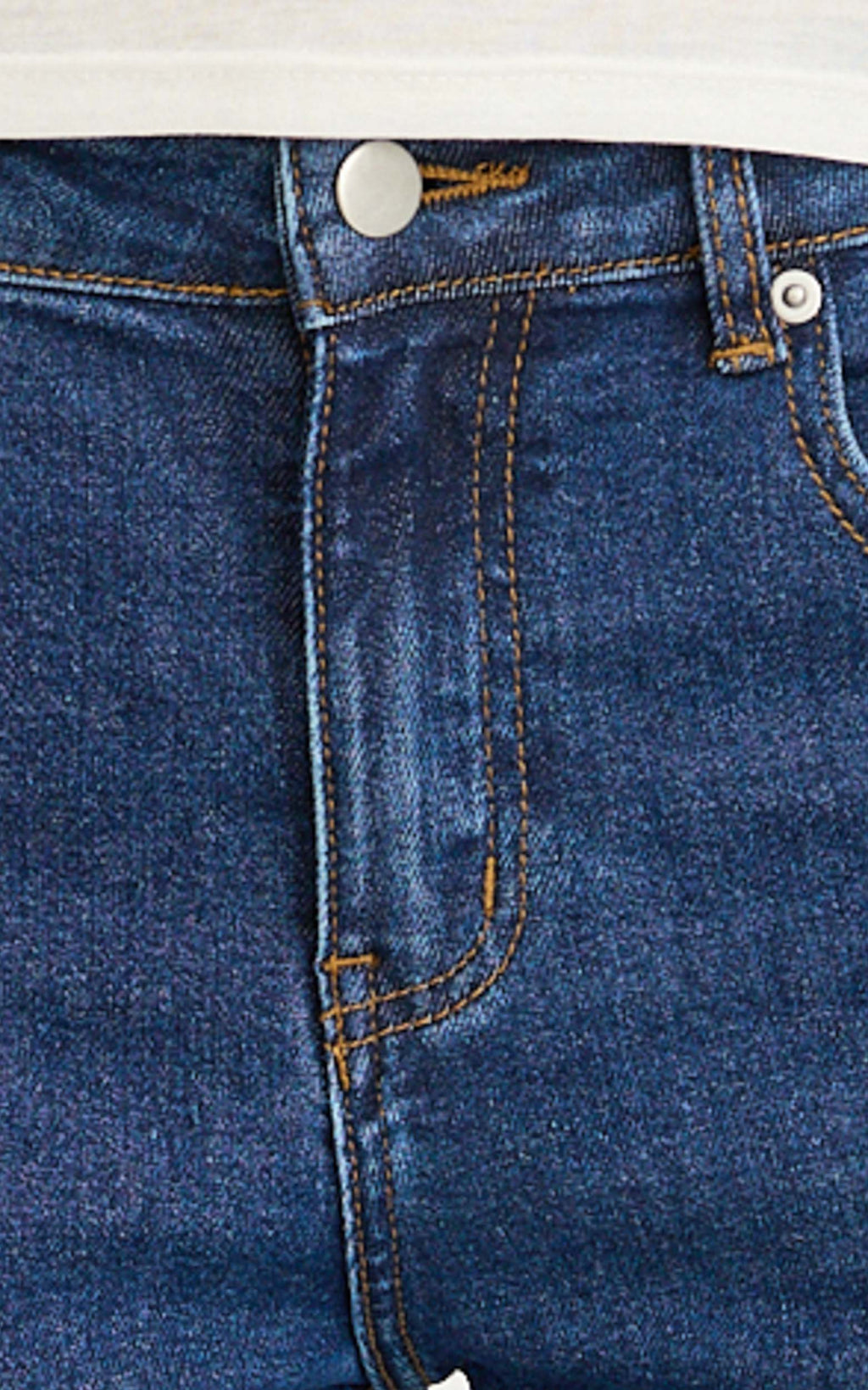 Solenne Jean - Yüksek Bel Dar Kesim Bootcut Paça Jean - Koyu Orta Mavi Yıkama