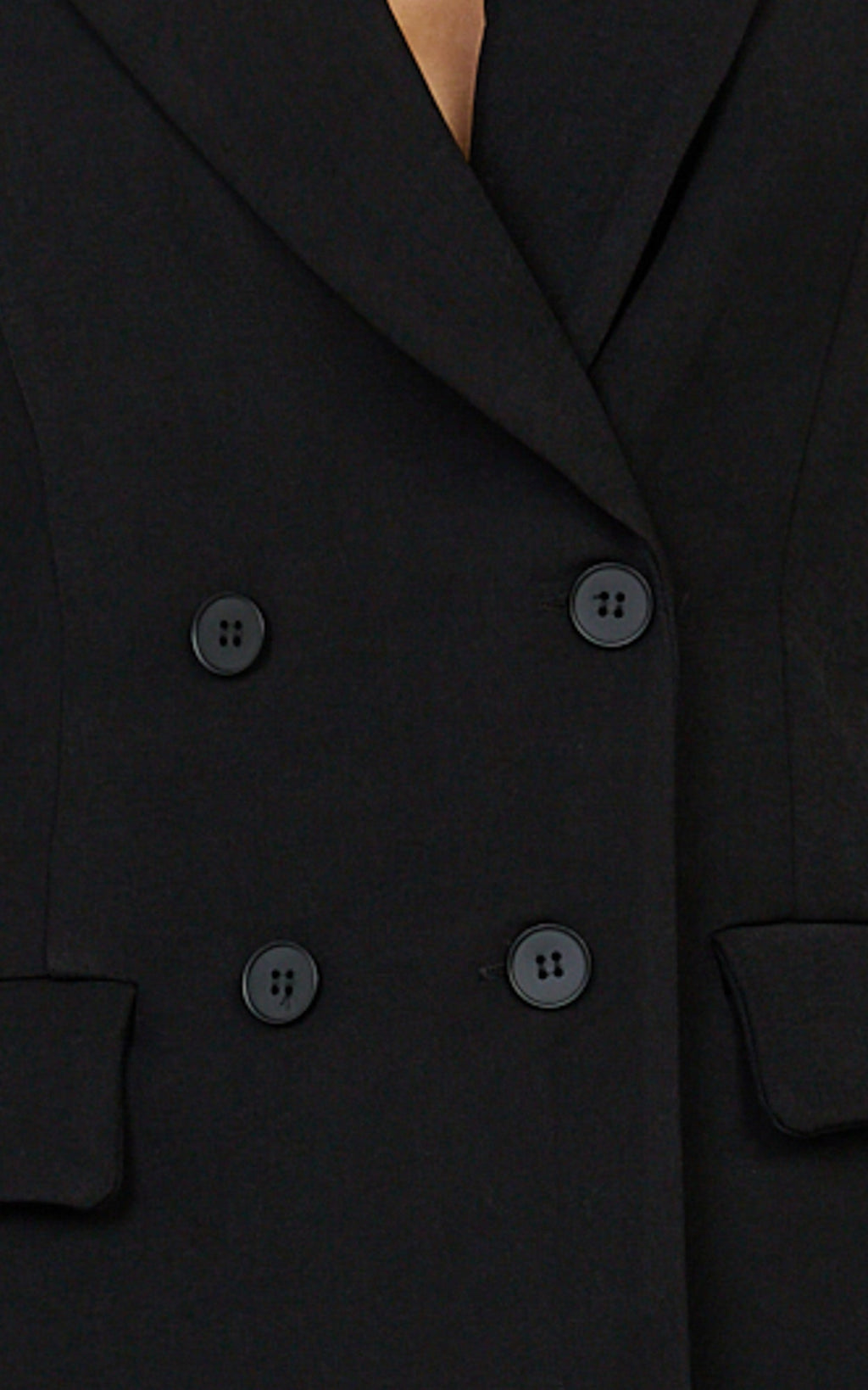 Vienna Blazer - Ayarlanabilir Büzgülü Sırtlı Çift Düğmeli Blazer - Siyah