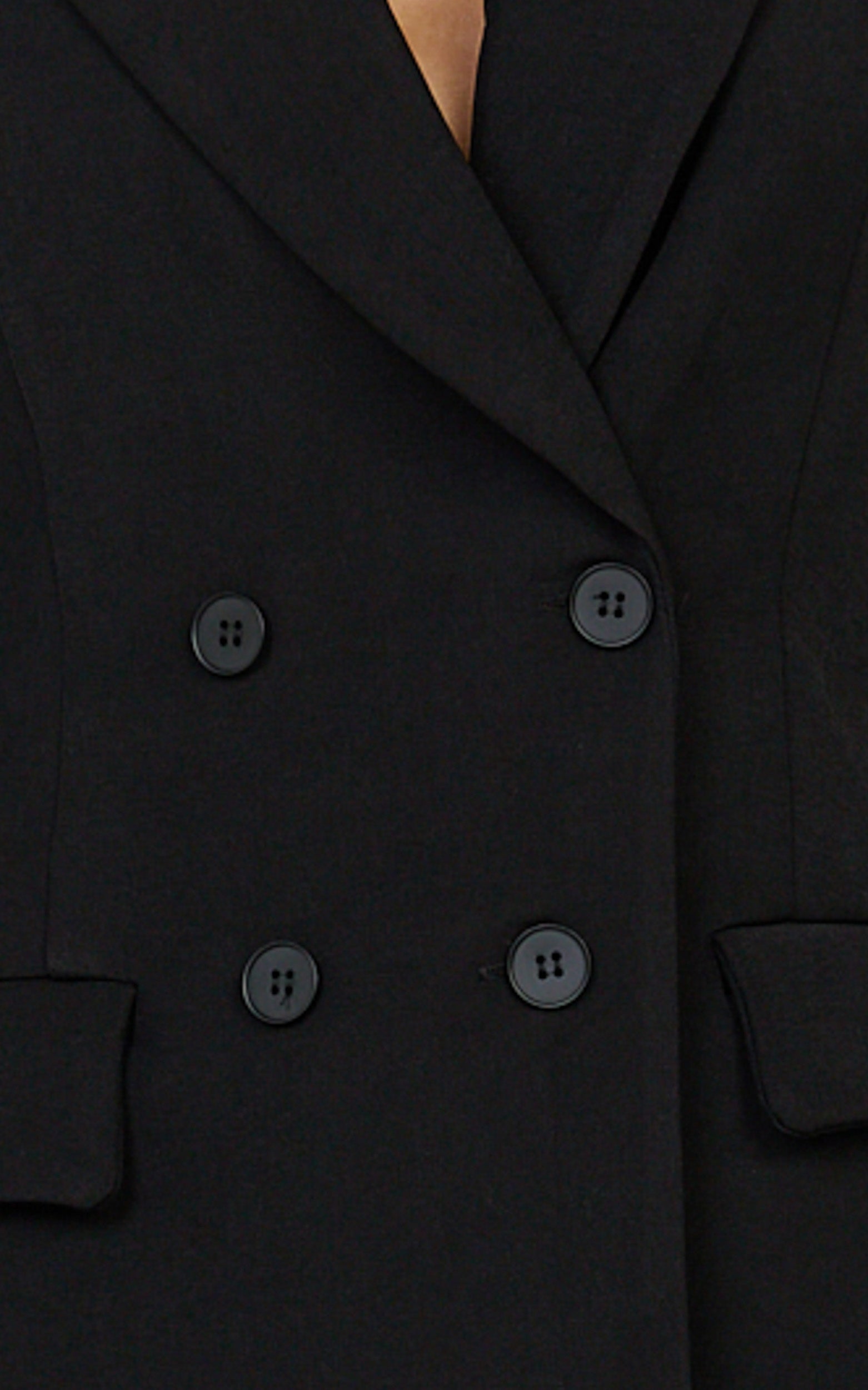 Vienna Blazer - Ayarlanabilir Büzgülü Sırtlı Çift Düğmeli Blazer - Siyah