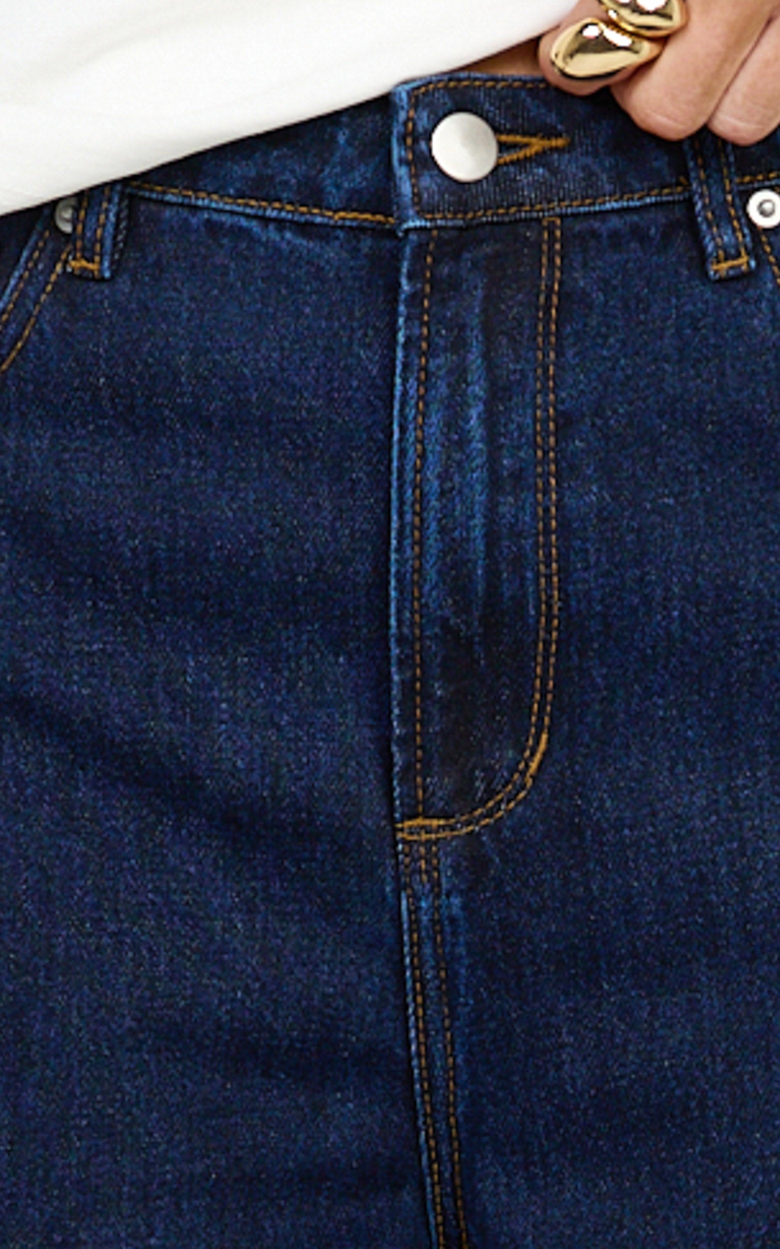 Cole Jean - Koyu Mavi Yüksek Bel Rahat Bol Paça Geri Dönüştürülmüş Denim Jean