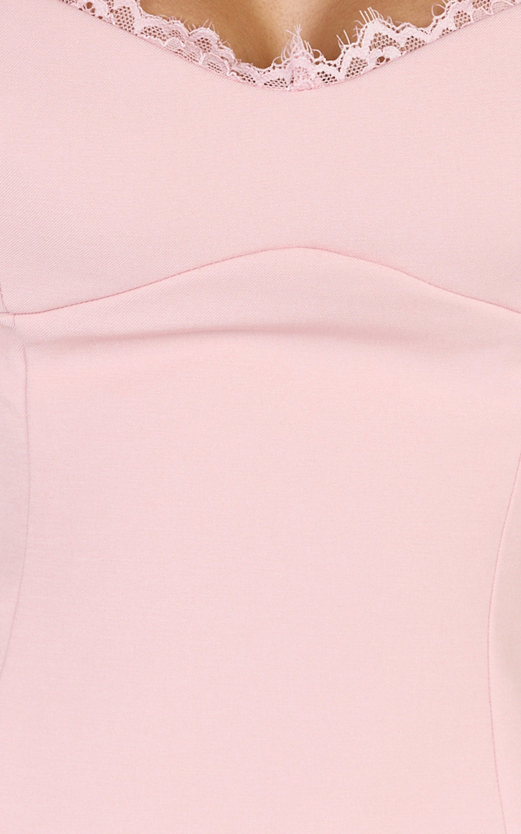 Primrose Üst - Pembe Oturan Balkon Kesim Dantel Biyeli Büstiyer Üst