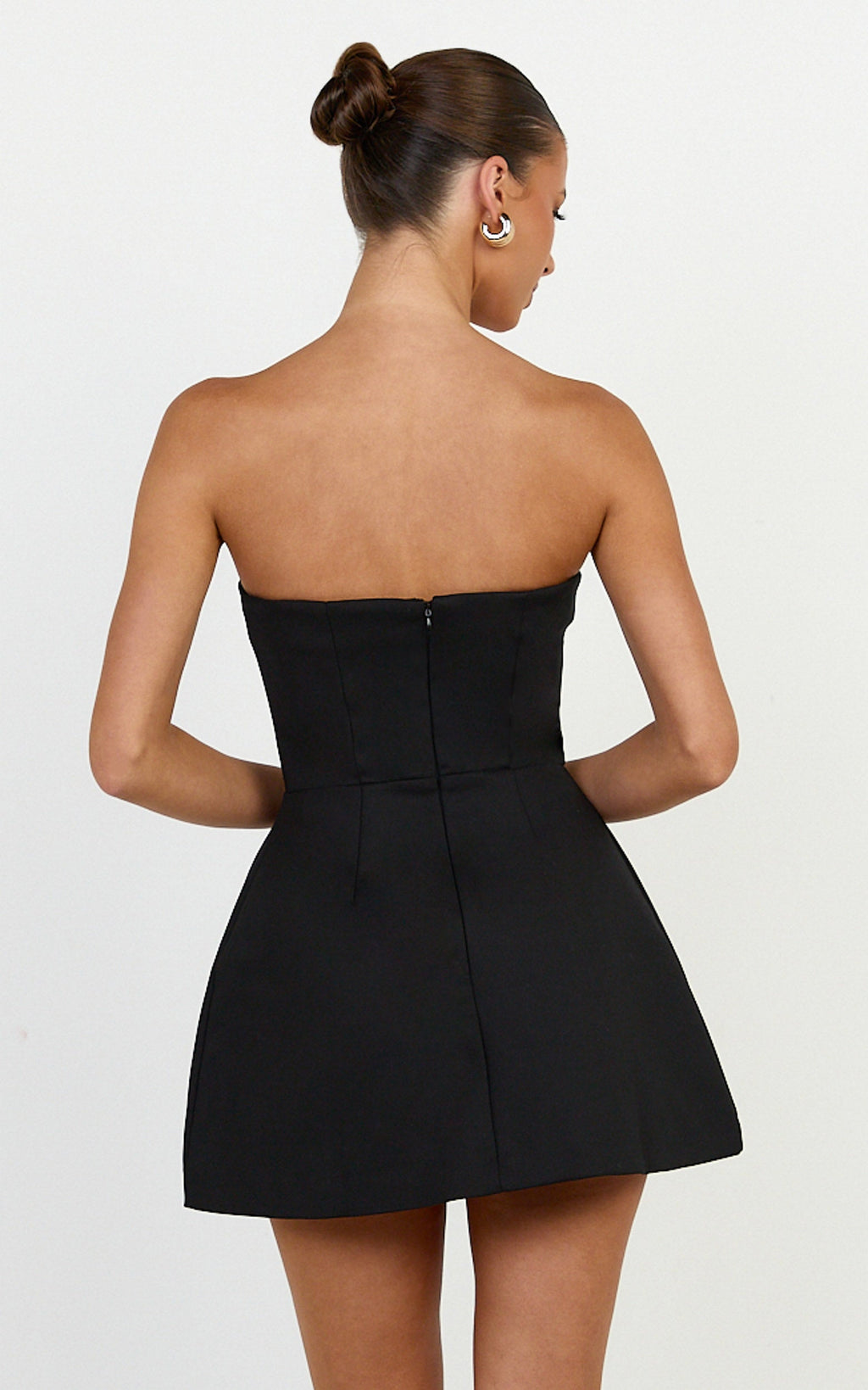 Benson Şort Tulum - Siyah Straplez Fit & Flare Şort Tulum