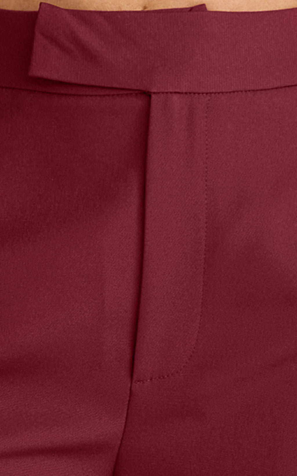 Selena Pantolon - Bordo Yüksek Bel Bol Paça Kumaş Pantolon