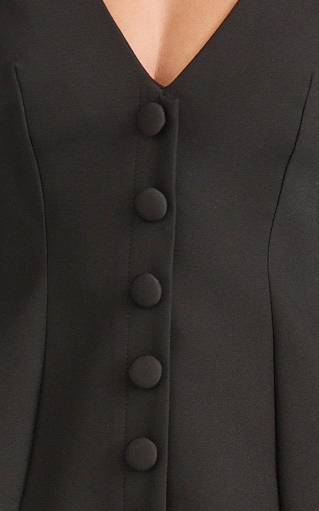 Lavender Mini Elbise - Geniş Yaka Düğmeli Blazer Elbise - Siyah