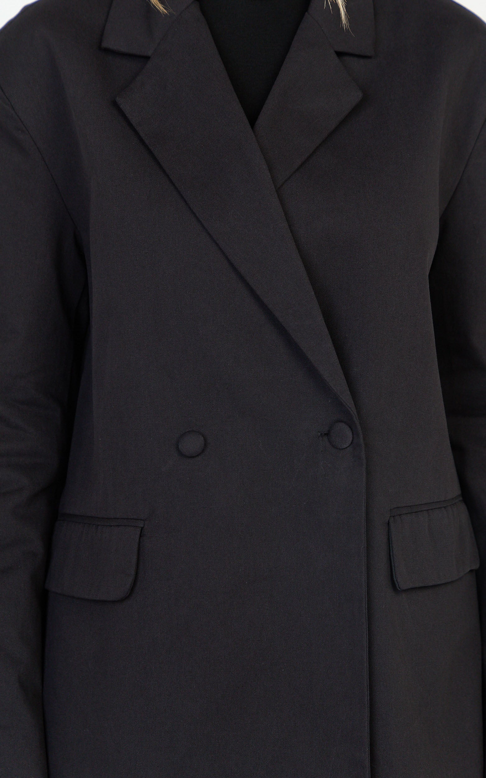 Virginia Ceket - Siyah Oversize Kruvaze Blazer