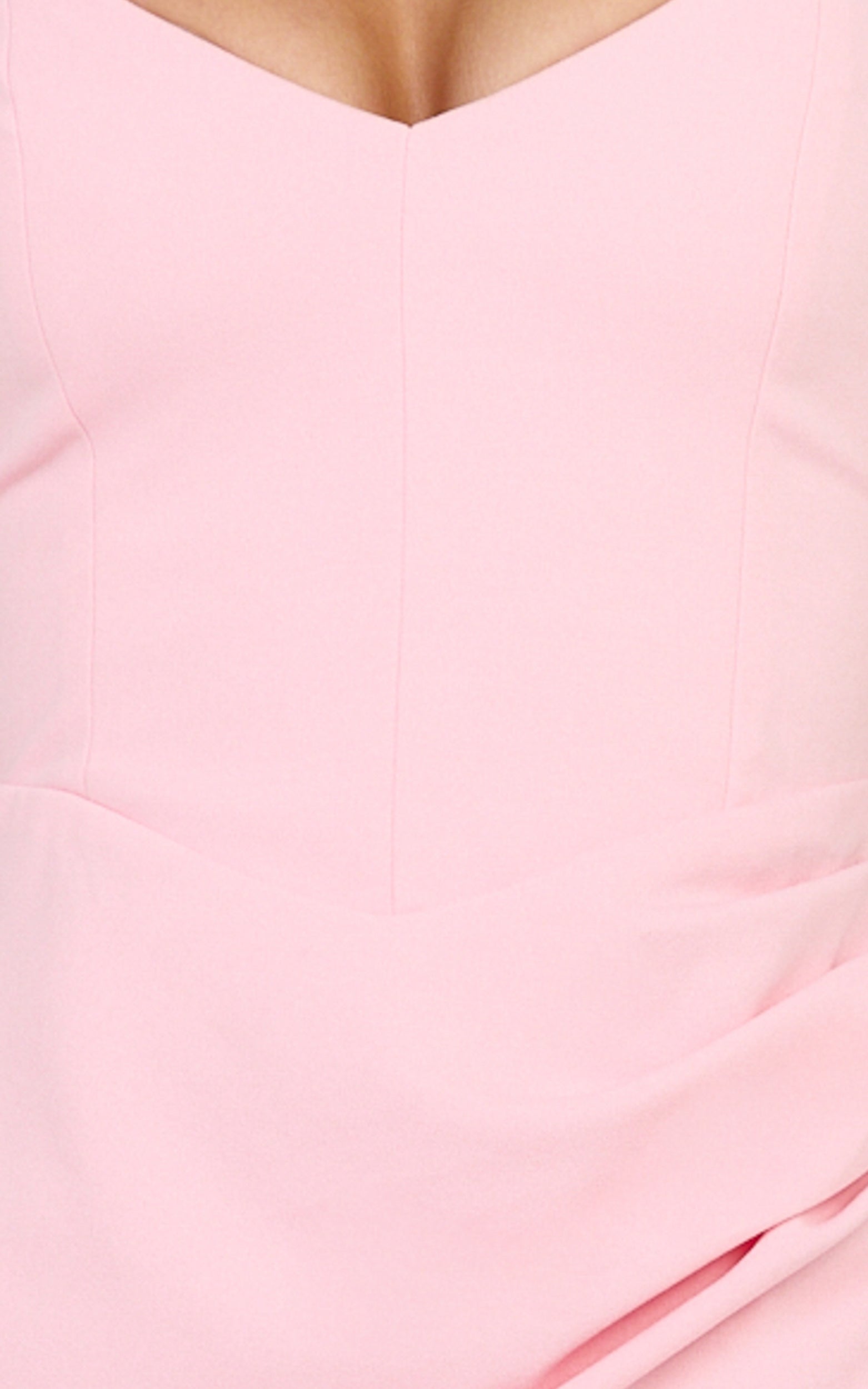 Malibu Maxi Elbise - Pembe Omuzları Açık Yüksek Yırtmaçlı Elbise