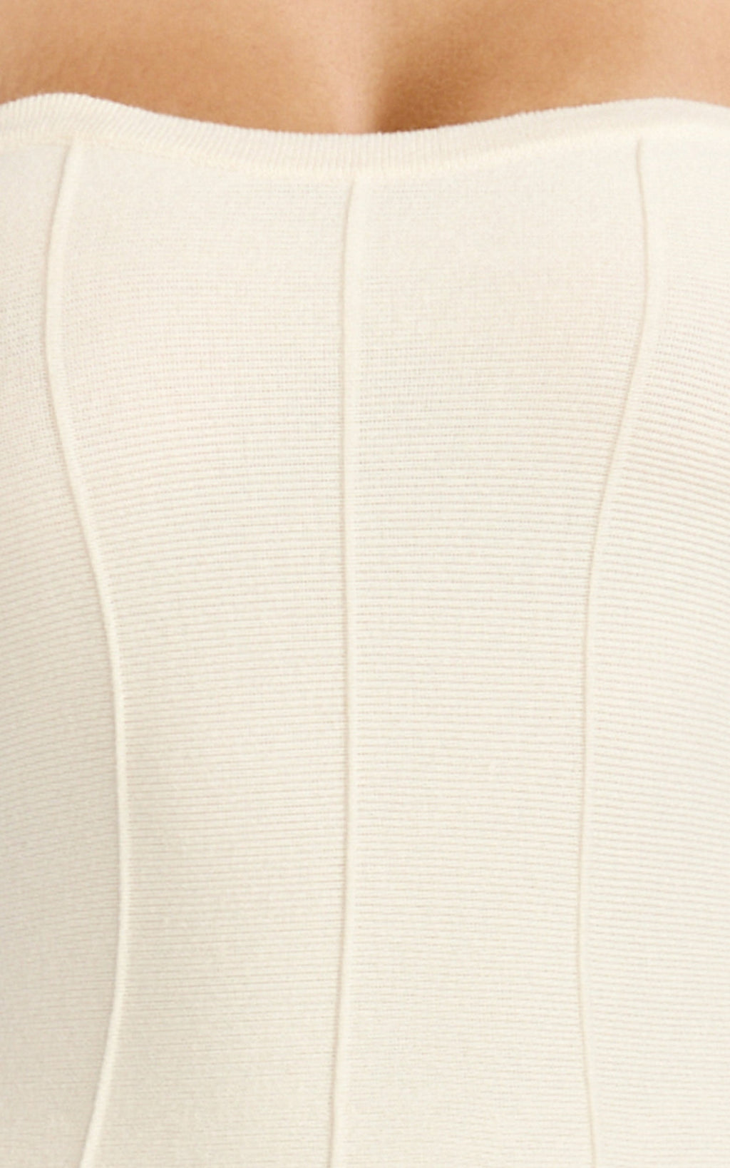 Roselisse Mini Elbise - Krem Straplez Kalp Yaka Fit & Flare Elbise