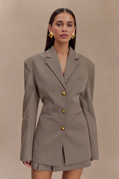 Mila Şeklinde Blazer - Bronz Kareli
