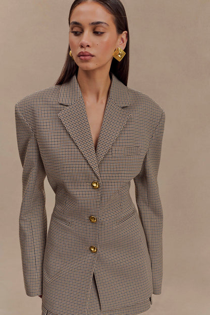 Mila Şeklinde Blazer - Bronz Kareli