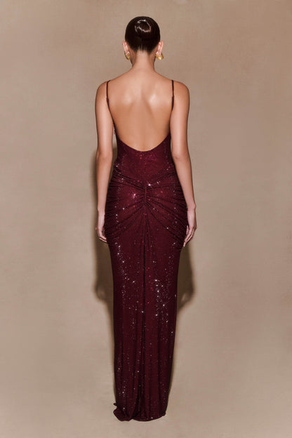 Roisin Diamante Maxi Elbise - Maun