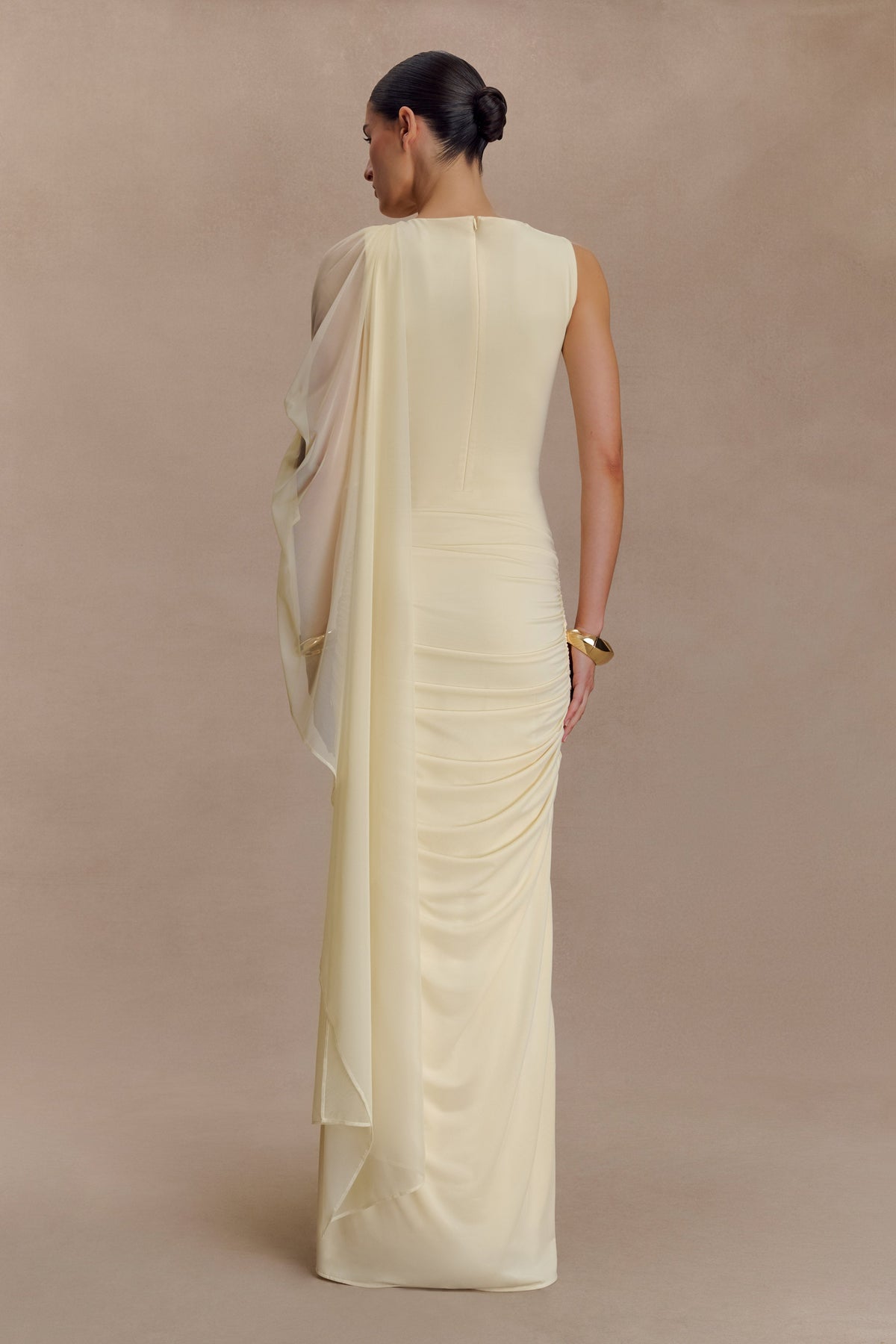 Amandine Dantelli Dar Kesim Maxi Elbise - Limon