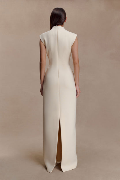 Michelle Cut Out Maxi Elbise - Tereyağı Kremi