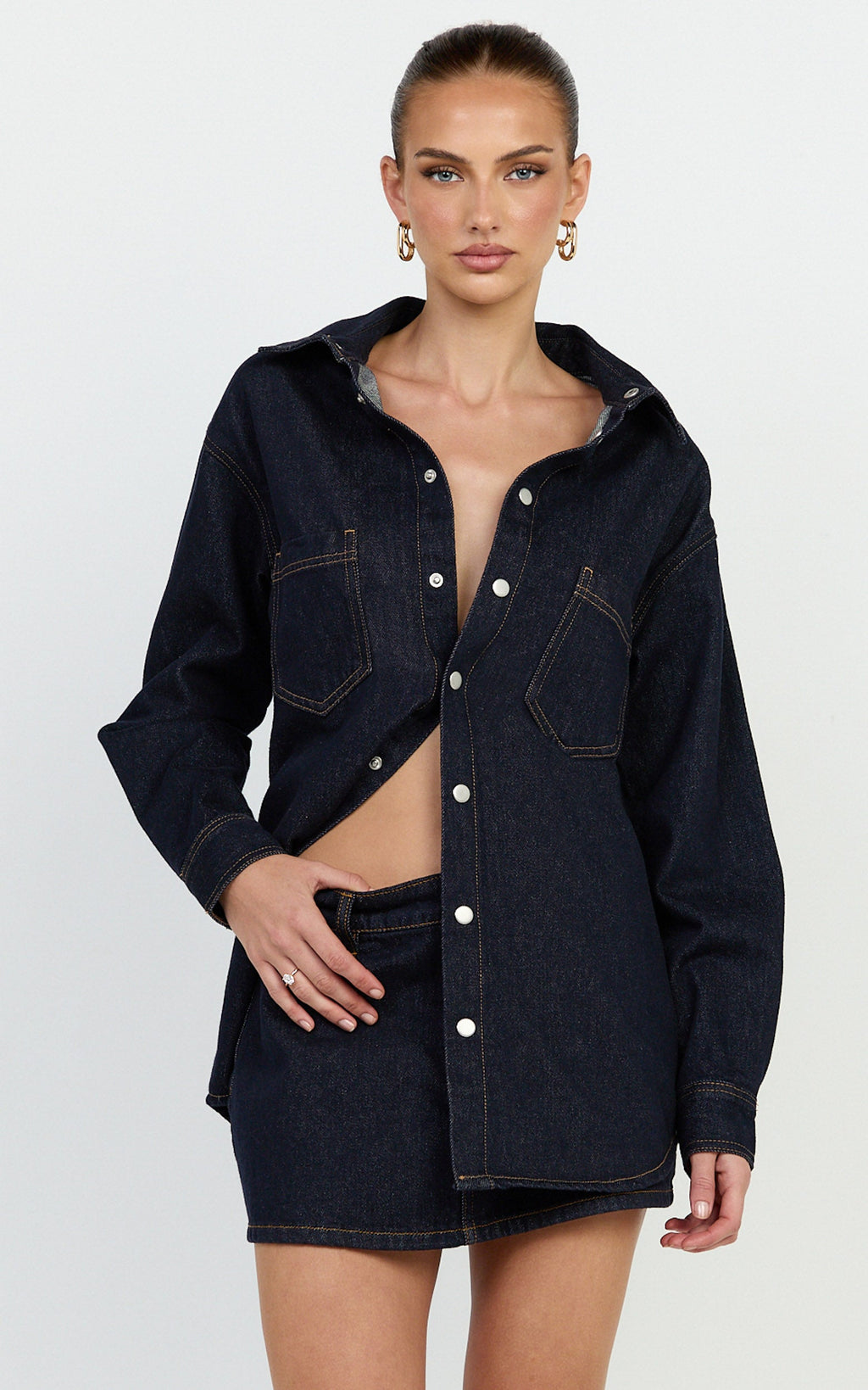 Faharra Gömlek - Ham Geri Dönüştürülmüş Pamuklu Denim Gömlek