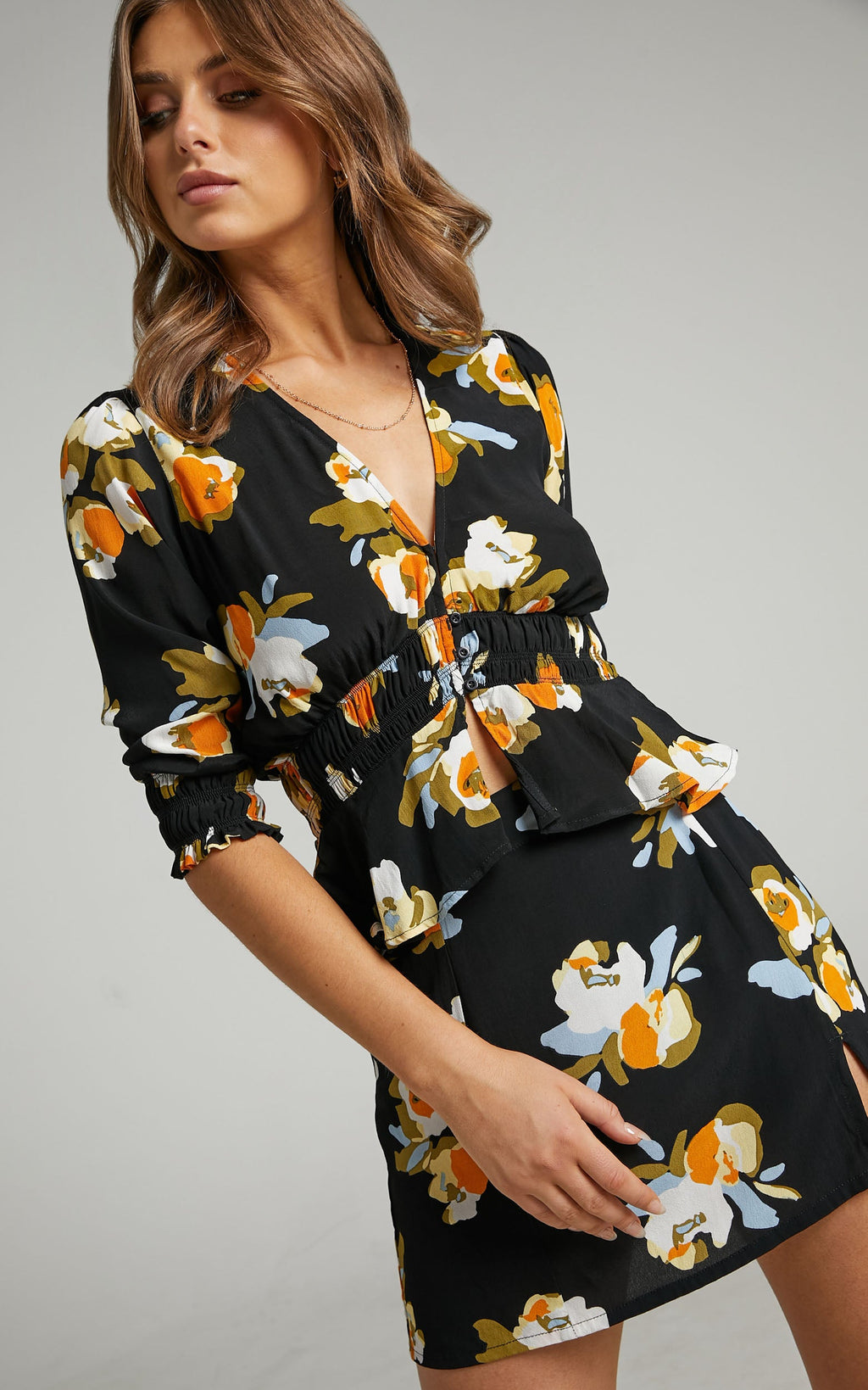 Rue Stiic - Patti Mini Etek - Marigold Çiçek Desenli