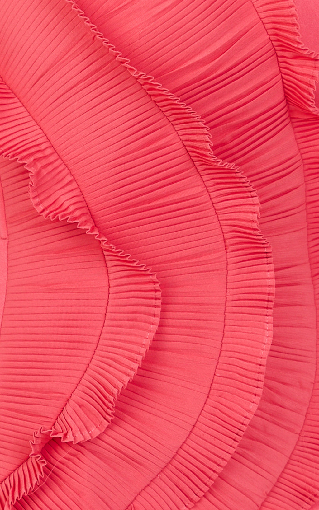 Dahlia Mini Elbise - Pembe Straplez Yan Fırfırlı Pileli A Kesim Elbise