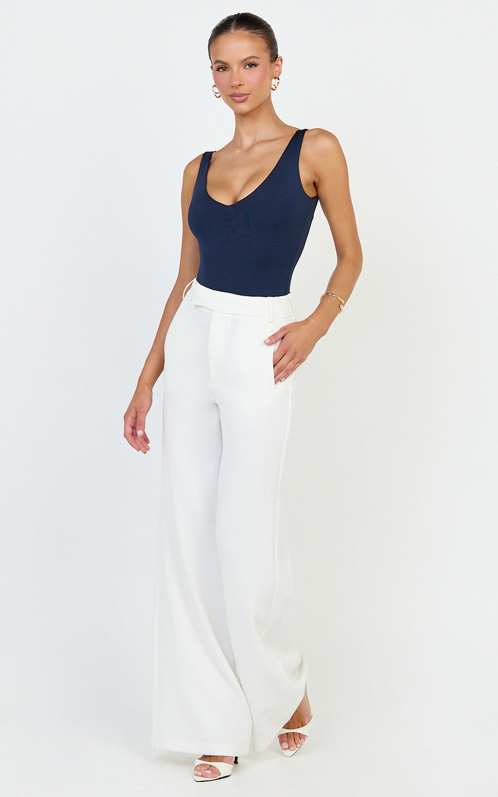 Jamie Bodysuit - Lacivert V Yaka Bodysuit