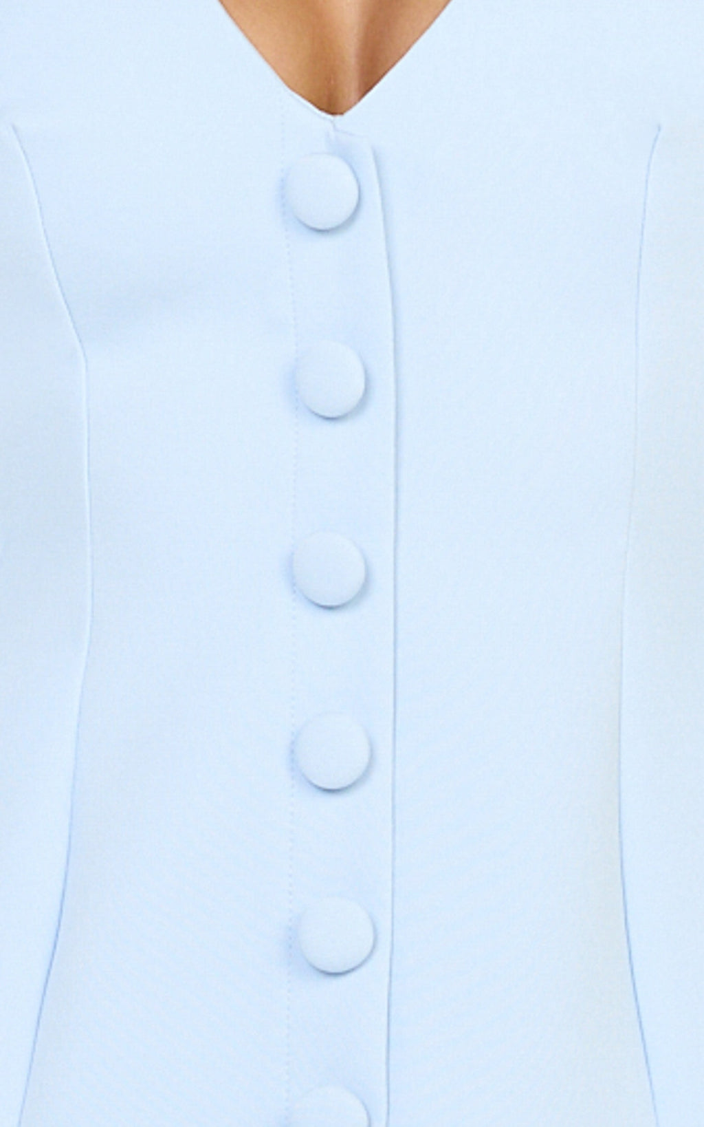 Lavender Mini Elbise - Bebek Mavisi Geniş Yaka Düğmeli Blazer Elbise