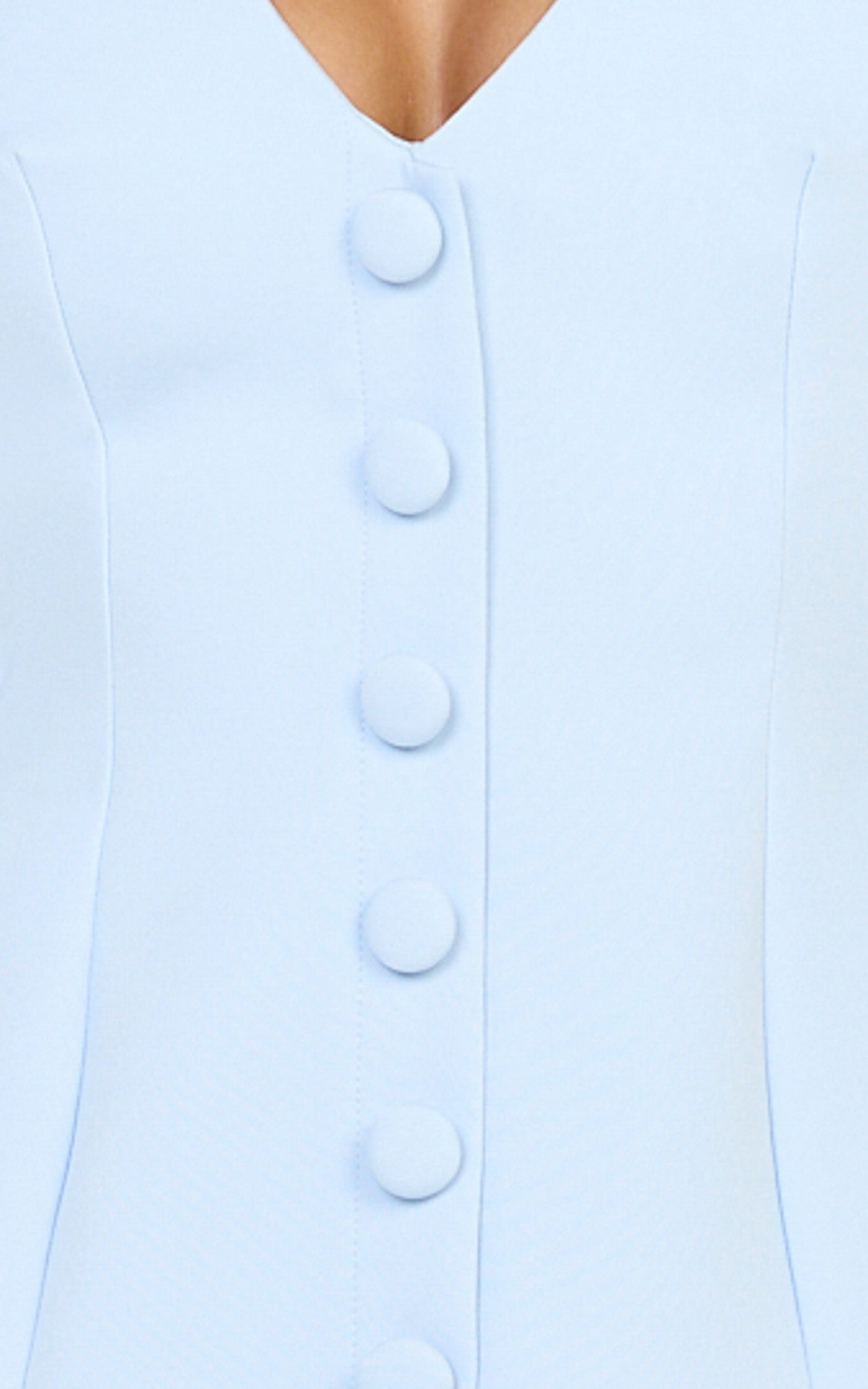 Lavender Mini Elbise - Bebek Mavisi Geniş Yaka Düğmeli Blazer Elbise