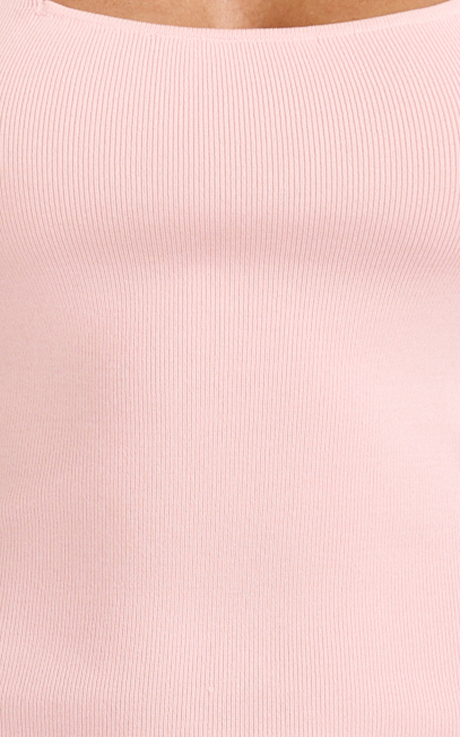 Barbara Maxi Elbise - Pembe Boyundan Bağlamalı U Yaka Kontrast Şifon Elbise