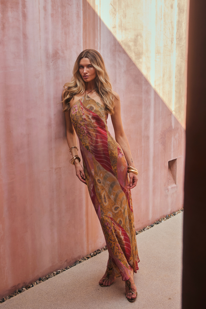 Isabella Patchwork Maxi Elbise