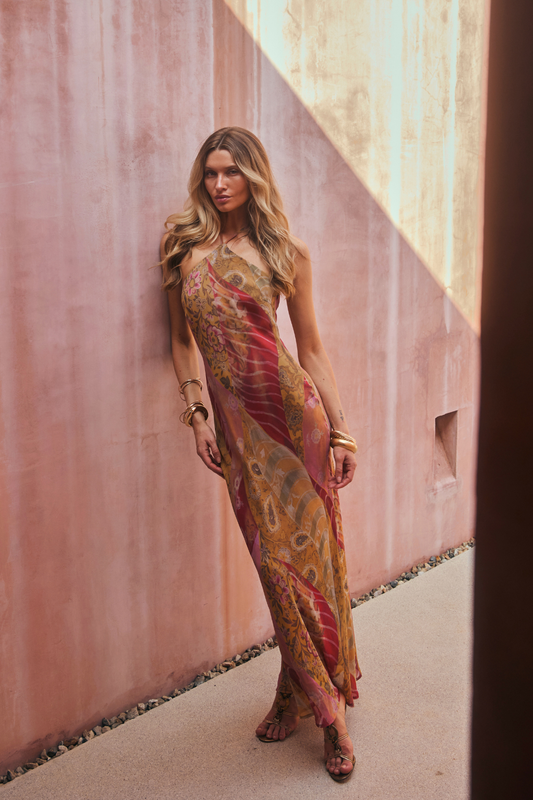 Isabella Patchwork Maxi Elbise