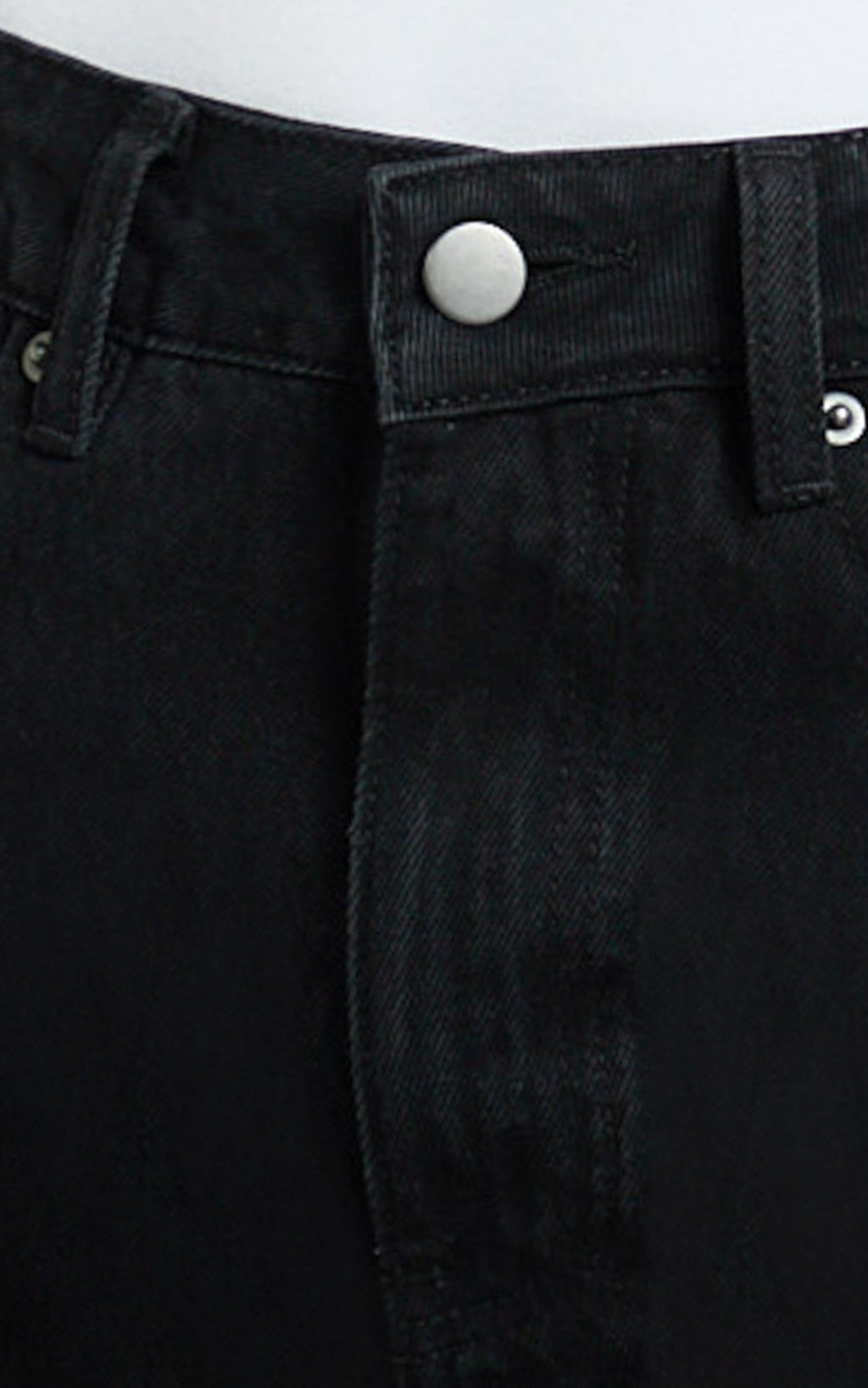Abbie Jean - Temiz Siyah Orta Bel Düz Paça Geri Dönüştürülmüş Denim Jean