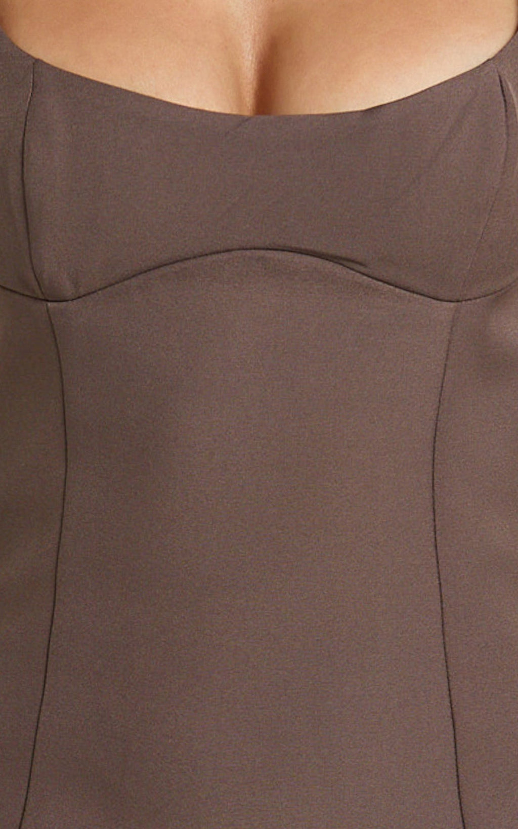 Aretha Mini Elbise - Mocha Panel Detaylı Elbise