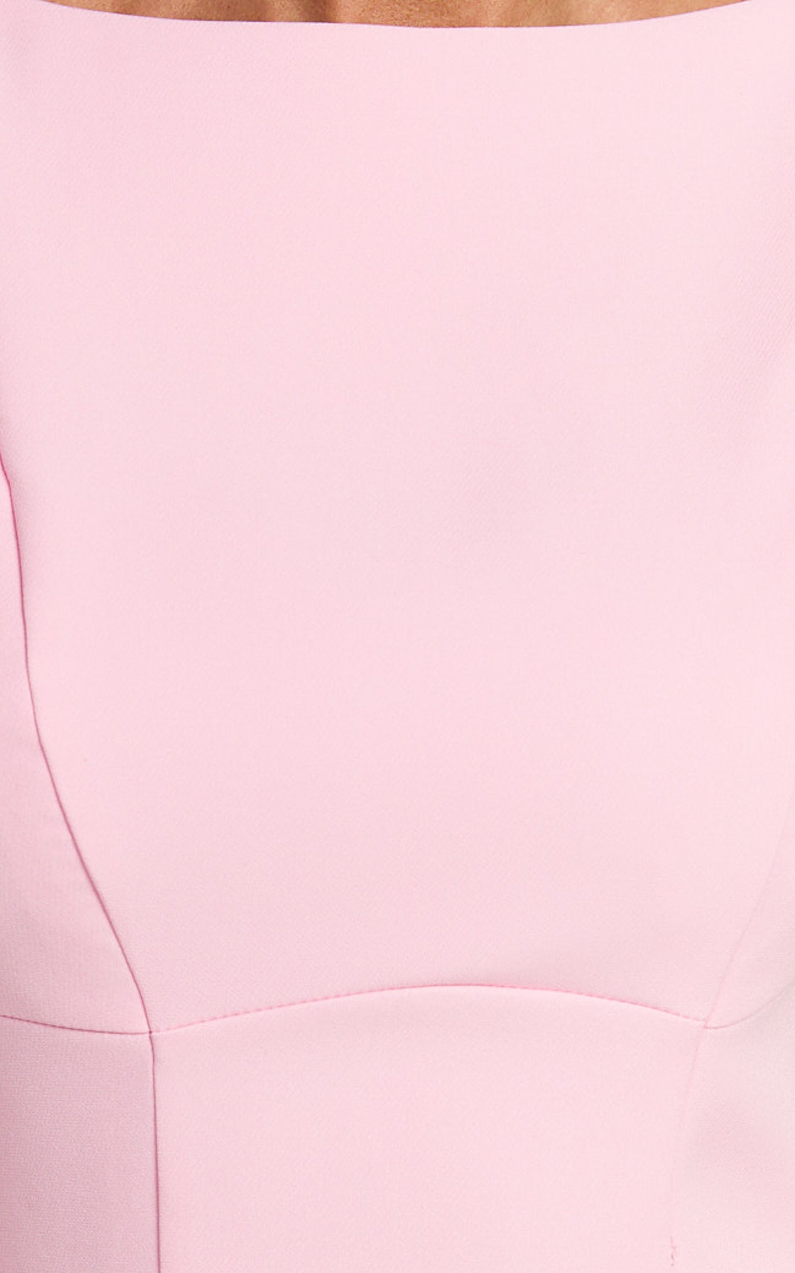 Arisa Mini Elbise - Pembe Yüksek Yaka Sırt Dekolteli Elbise