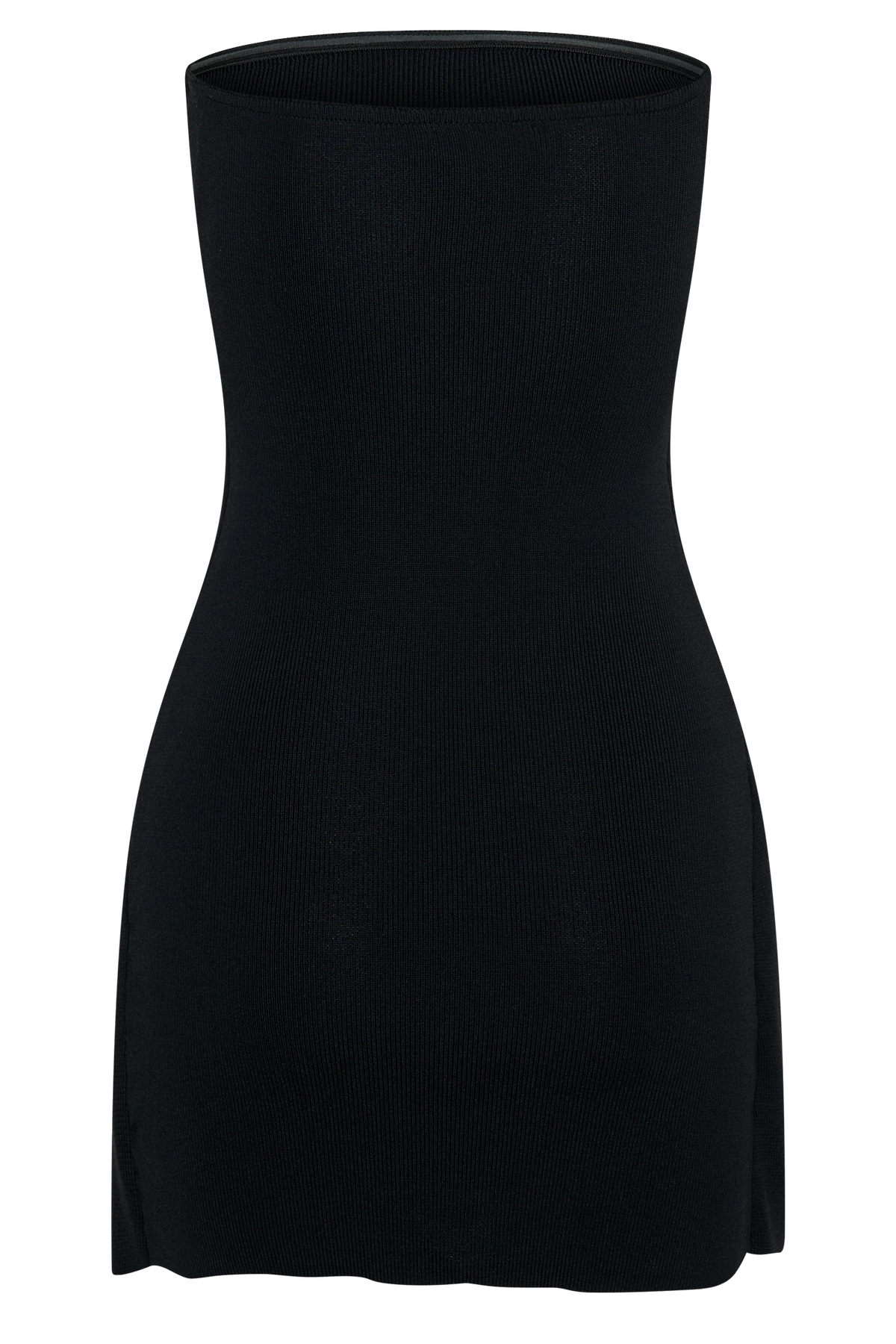 Rian Askısız Örme Mini Elbise - Siyah