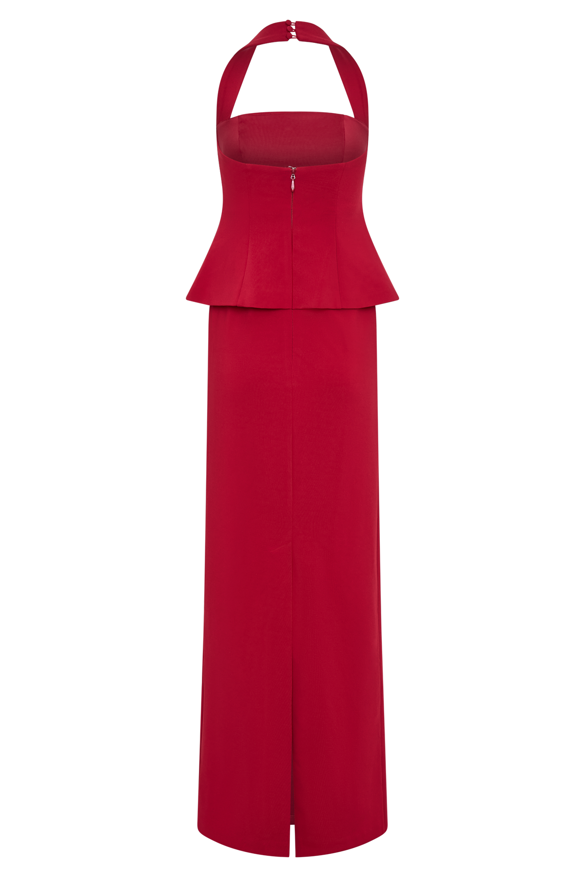 Bertie Peplum Halter Maxi Elbise - Ruby