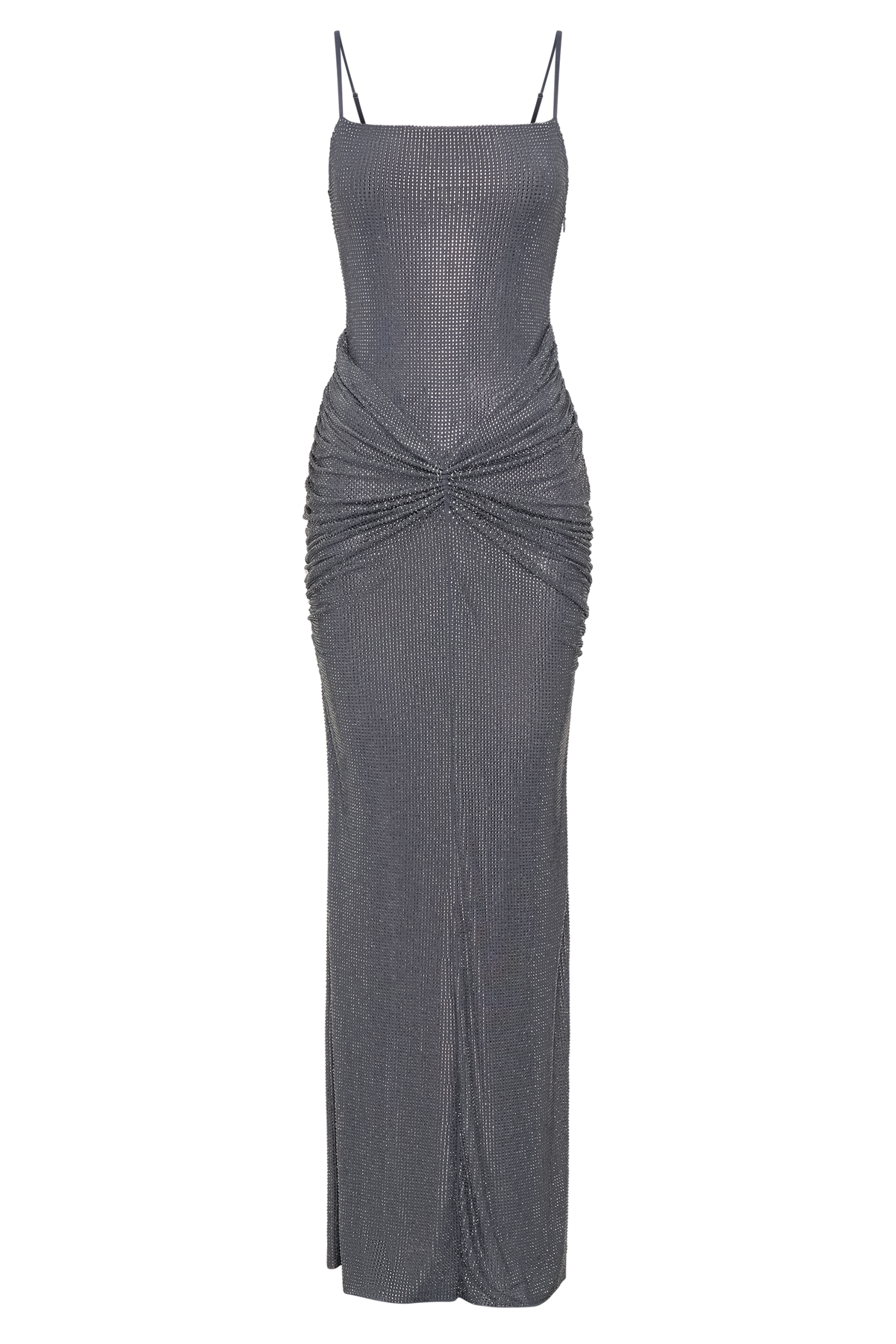 Roisin Diamante Maxi Elbise - Metalik Gri