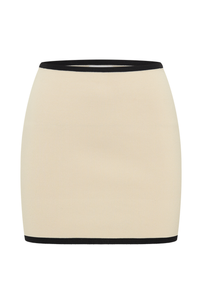 Klara Örgü Mini Etek - Siyah/Krem
