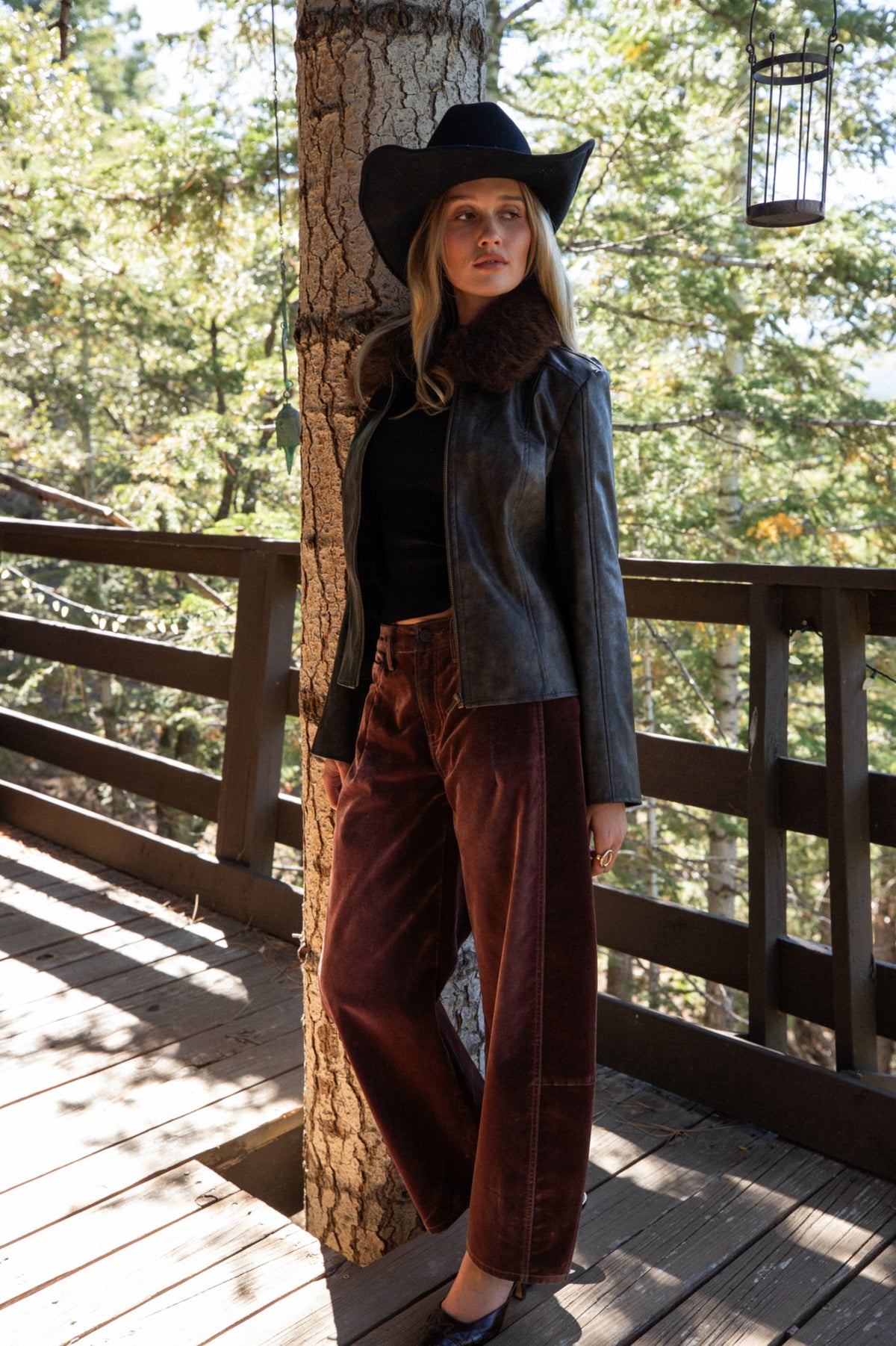 Gracyn Mor Dut Kadife Barrel Pantolon