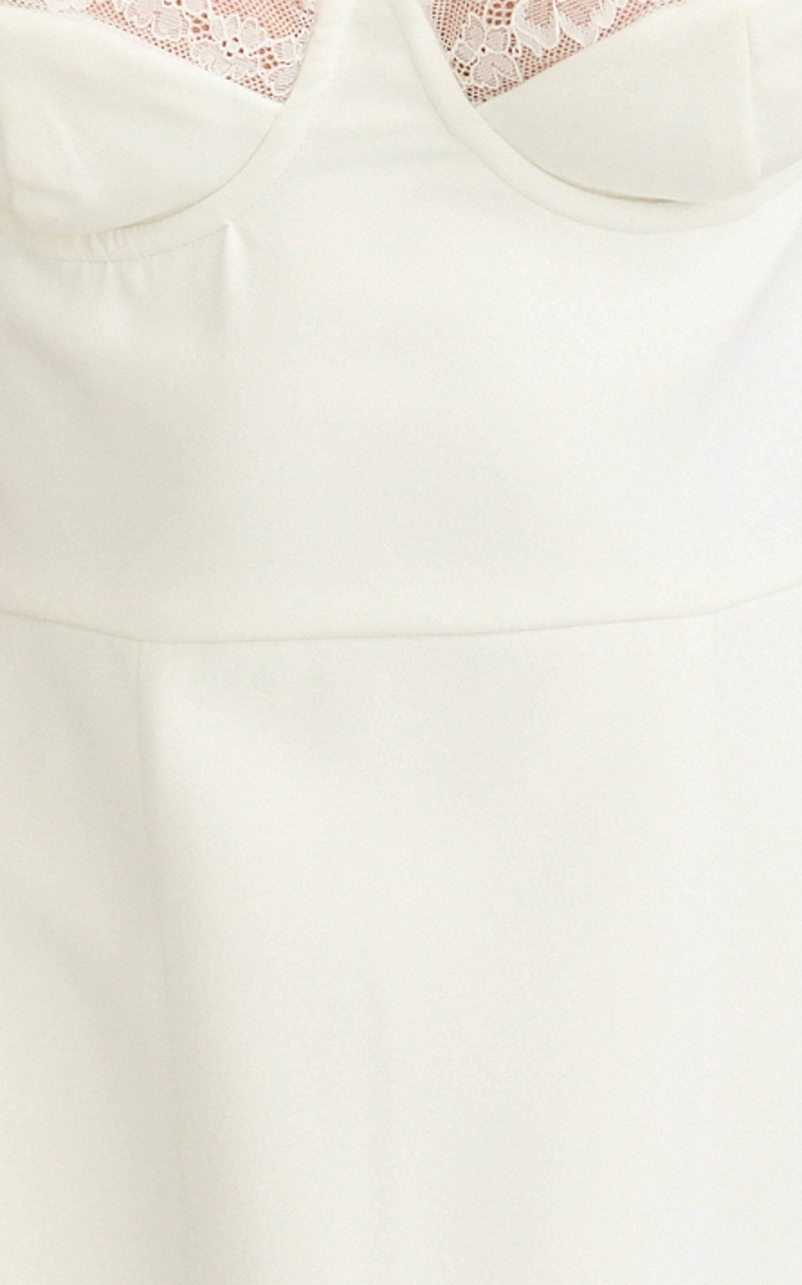 Benson Mini Elbise - Kalp Yaka Fit & Flare Lale Elbise - Kırık Beyaz