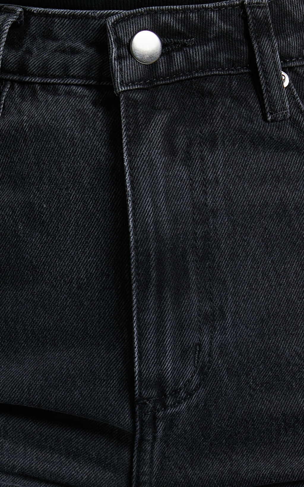 Billie Jean - Siyah Yıkamalı Yüksek Bel Pamuklu Yıpratılmış Mom Denim Jean