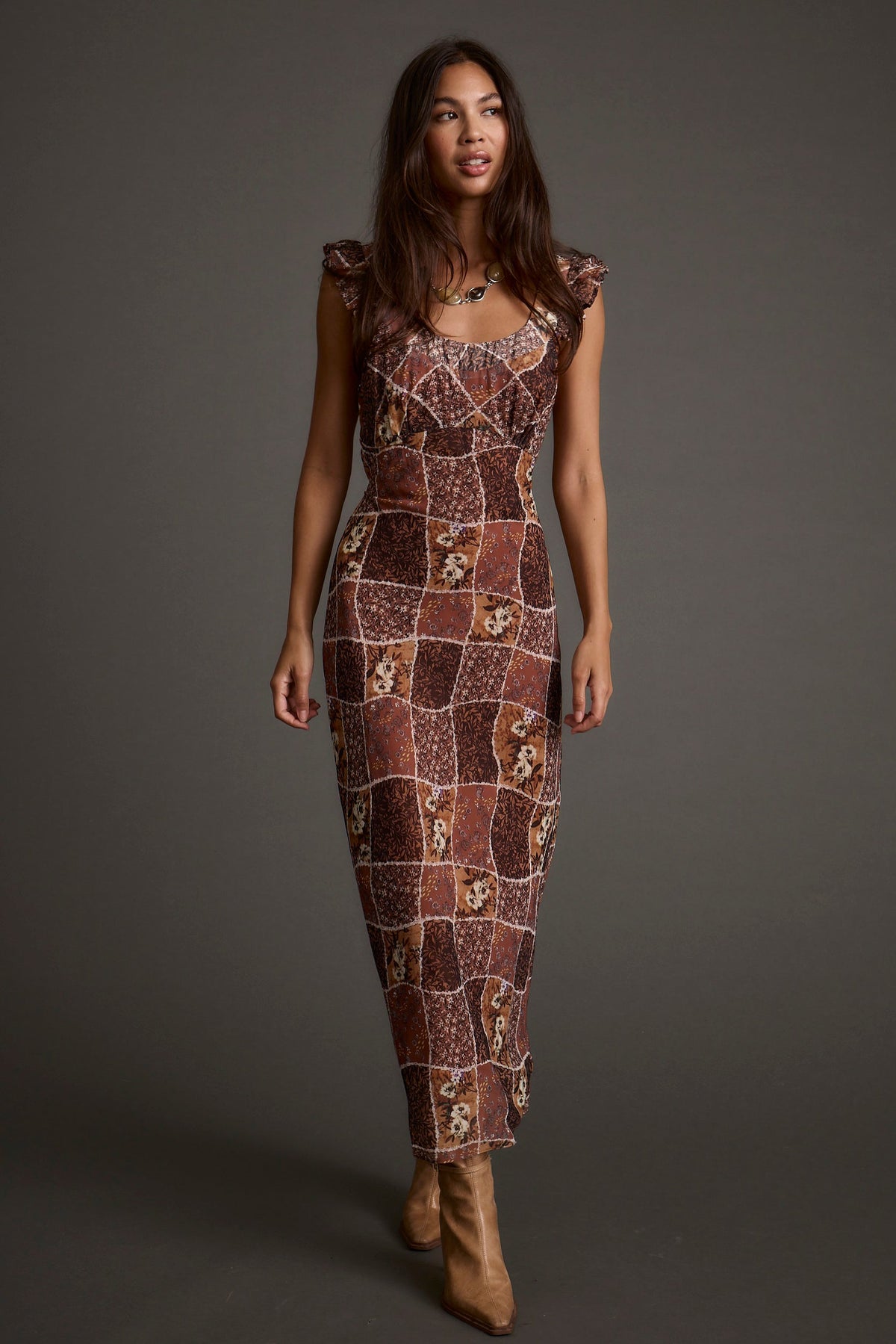 Bree Patchwork Midi Elbise