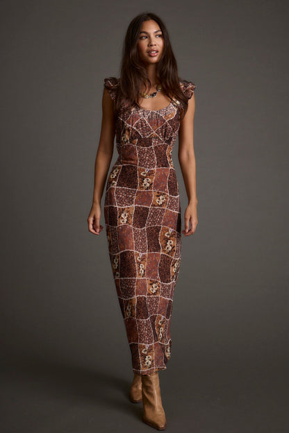 Bree Patchwork Midi Elbise