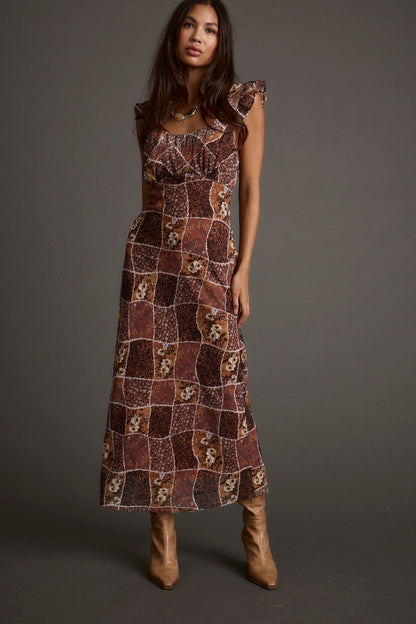 Bree Patchwork Midi Elbise