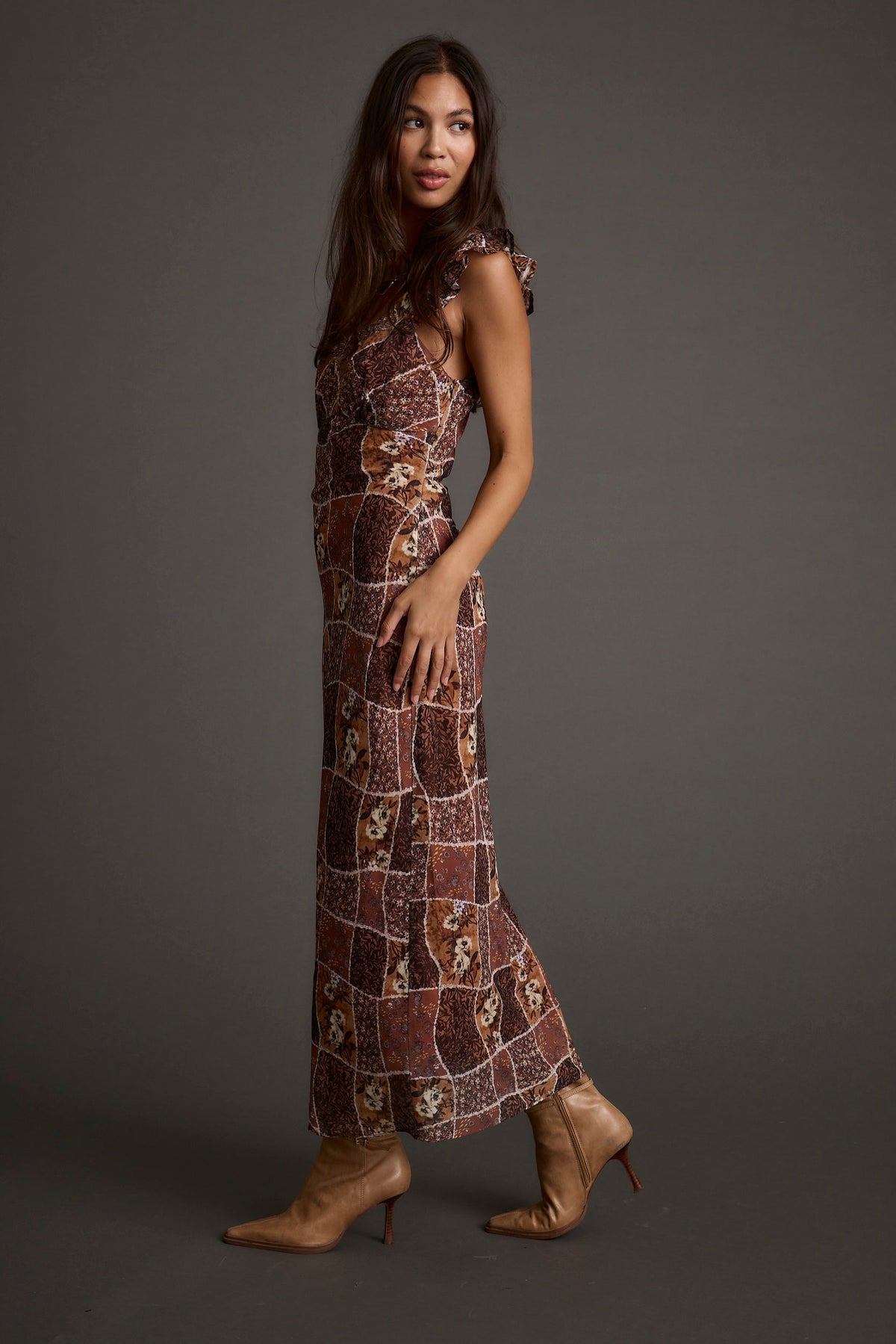Bree Patchwork Midi Elbise