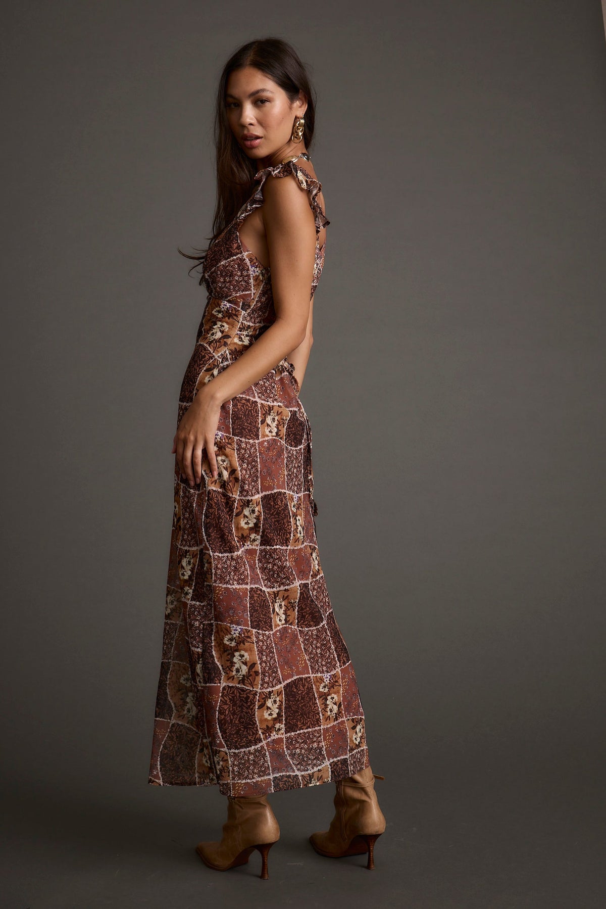 Bree Patchwork Midi Elbise