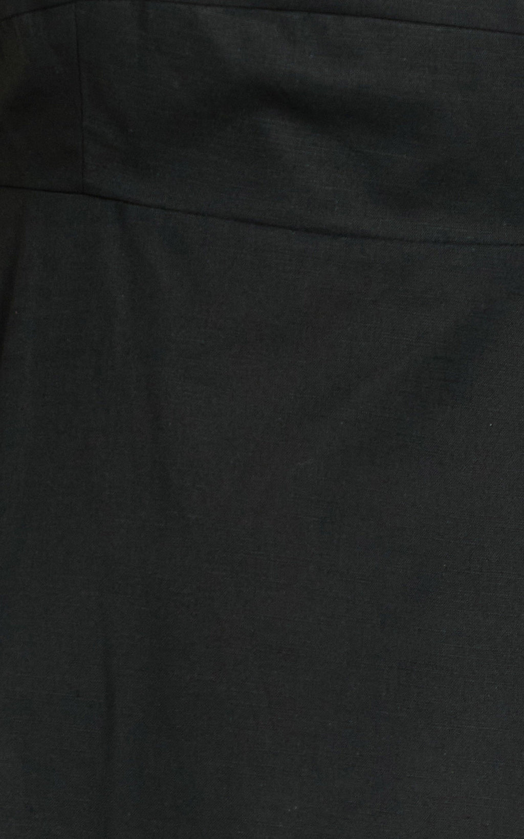 Brette Midi Elbise - Siyah Keten Düz Yaka İnce Askılı Fit & Flare Elbise