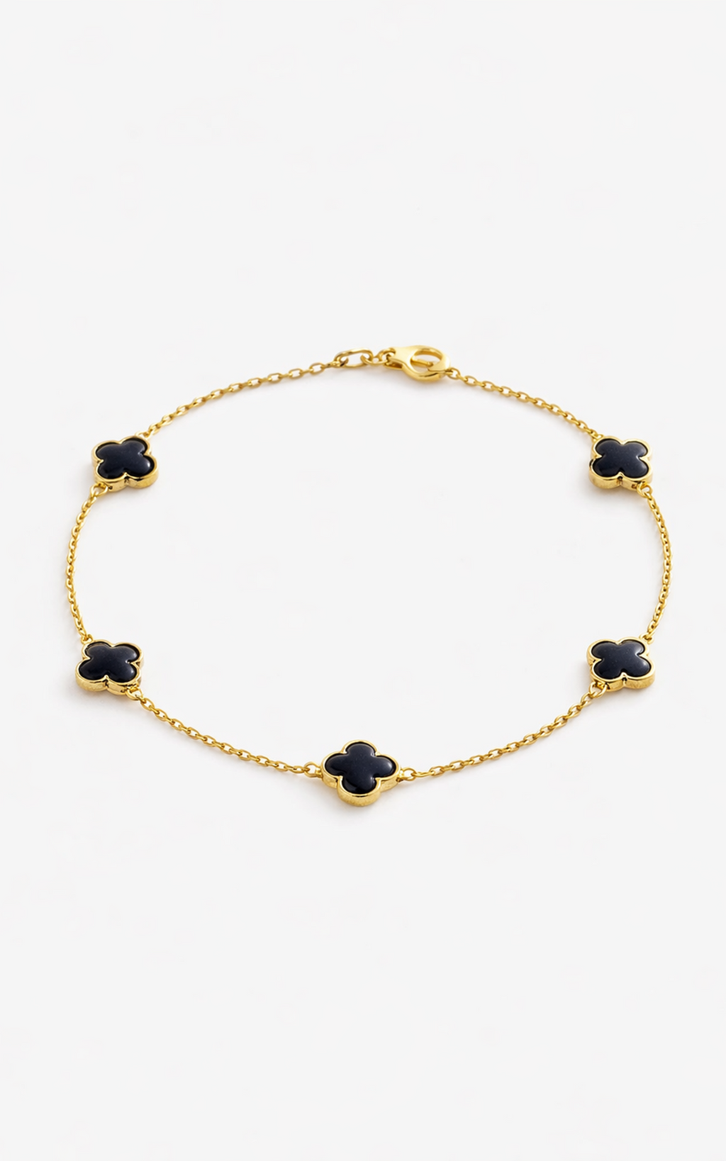 Britt Bileklik - Çoklu Yonca Bileklik - Altın/Siyah