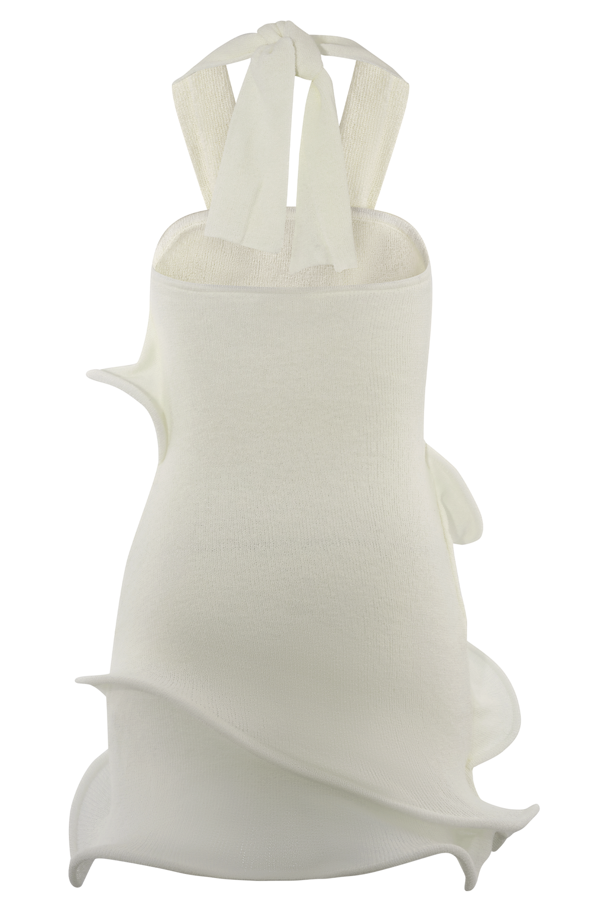 Caprice Halter Örgü Mini Elbise - Beyaz